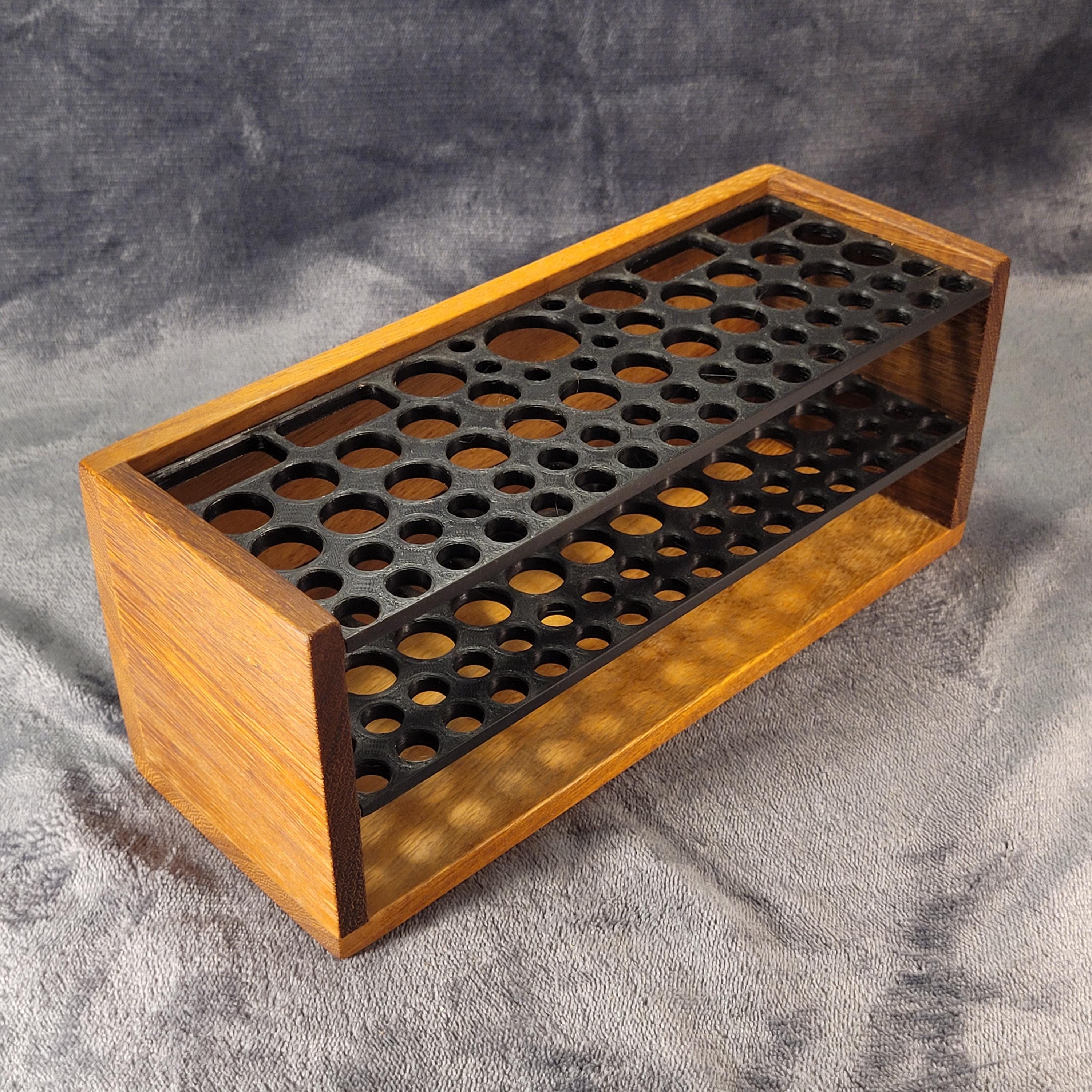 General Hardwood Brush/Tool Organizer - For Artists, Potters, Makers and Makeup Artists - Holds up to 68 Brushes