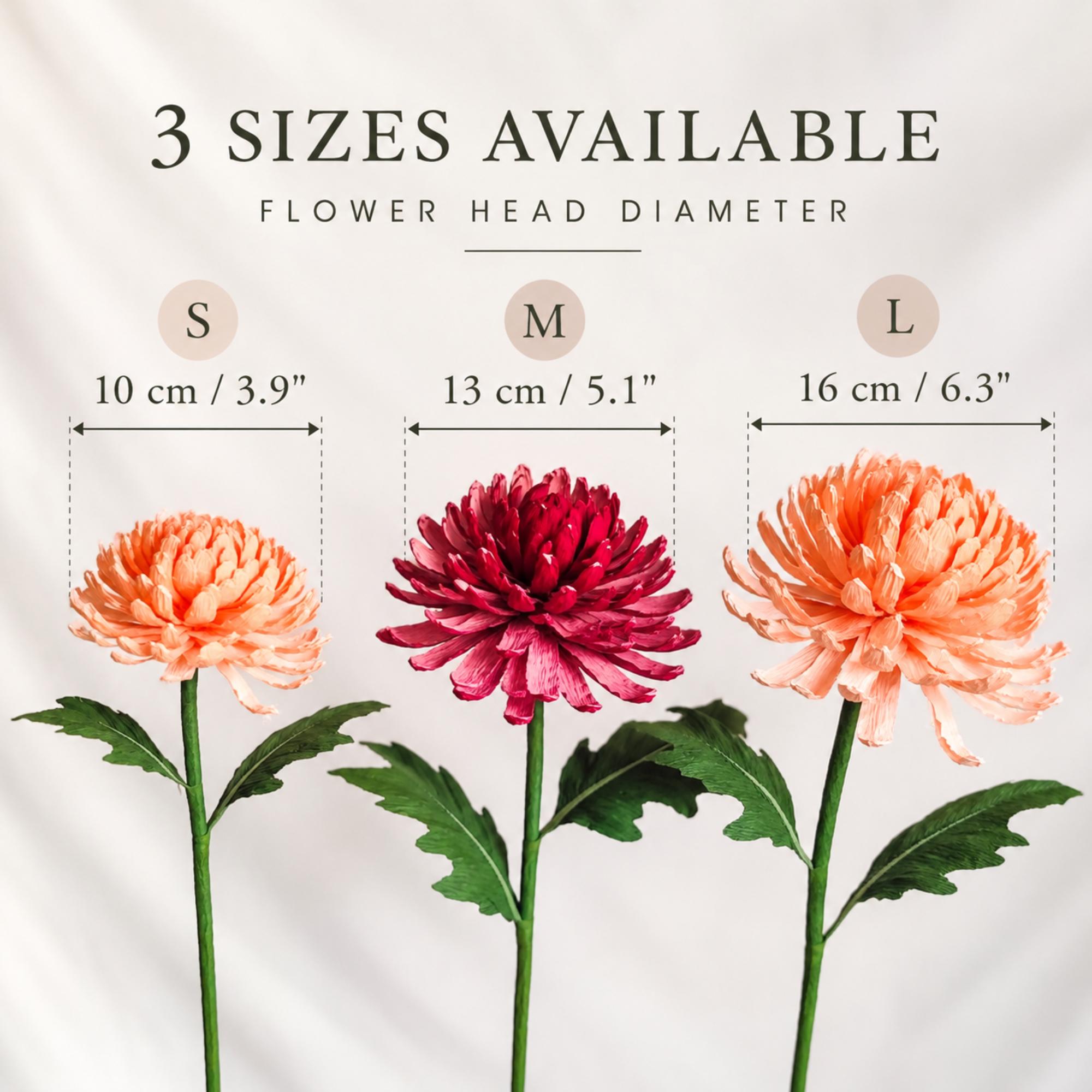 Handmade crepe paper chrysanthemums for autumn decor and wedding arrangements, photo 2