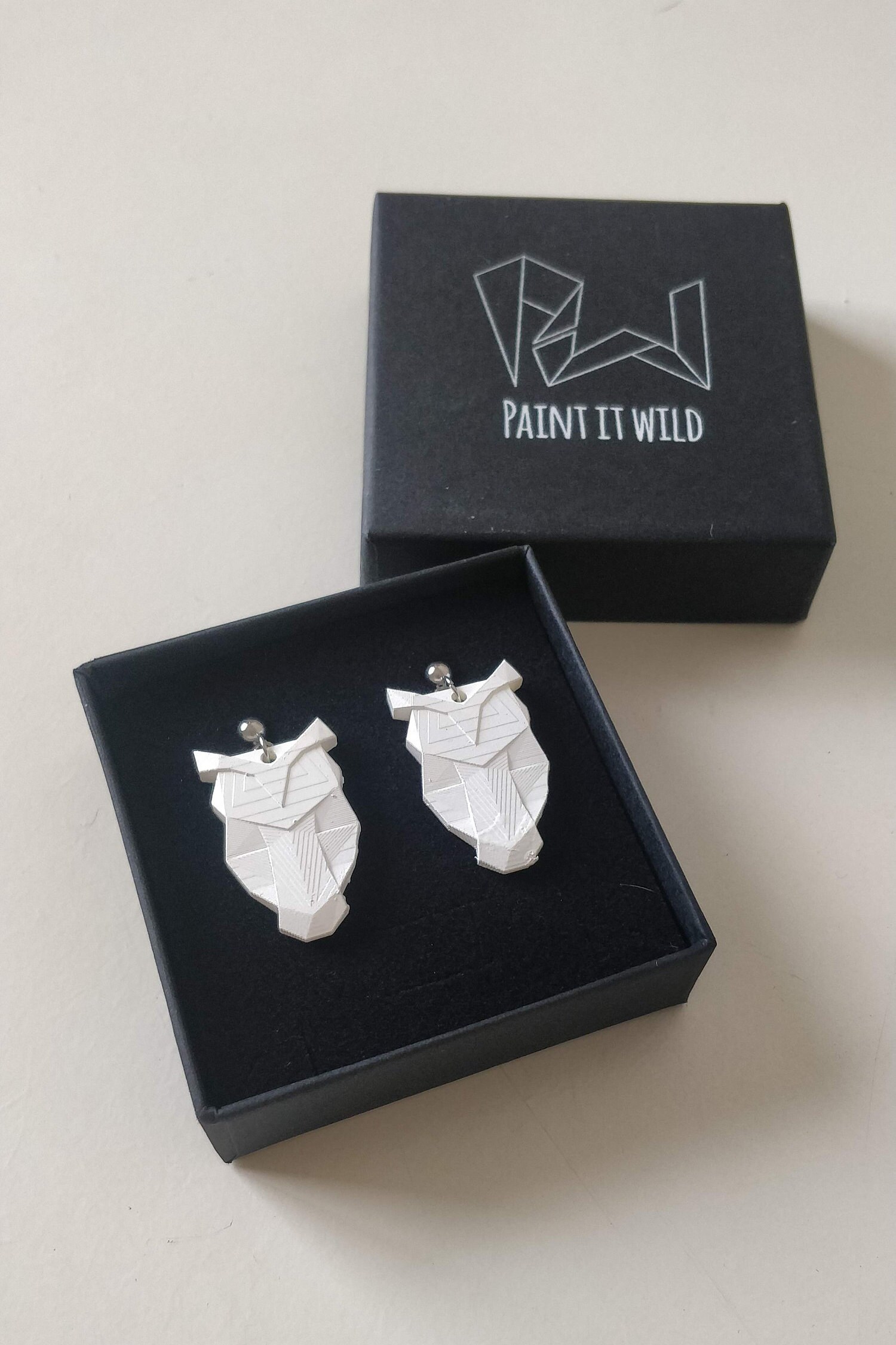Resin Origami Owl Earrings: Geometric Minimalist Bird Jewelry