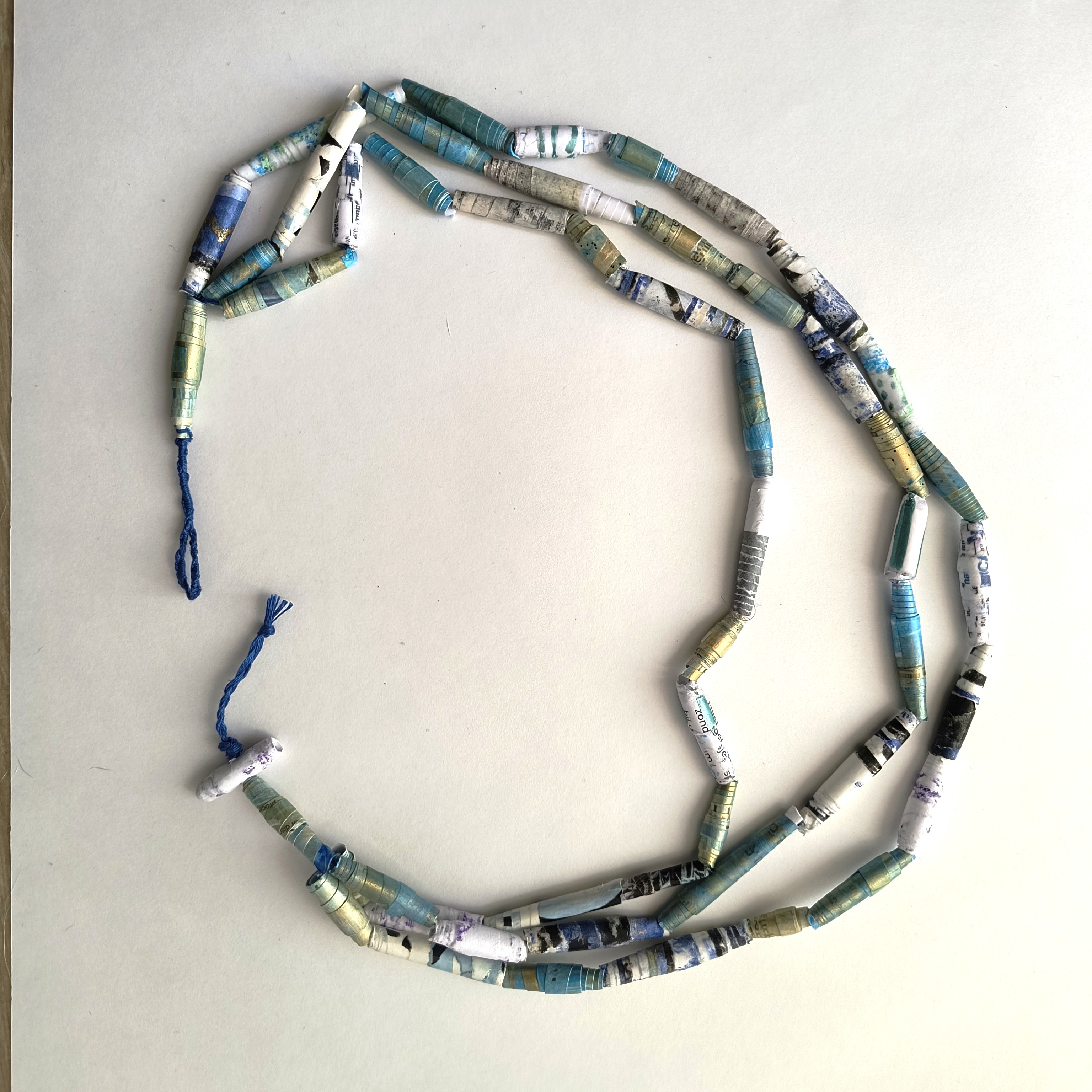 Necklace turqoise - white - gold, photo 2