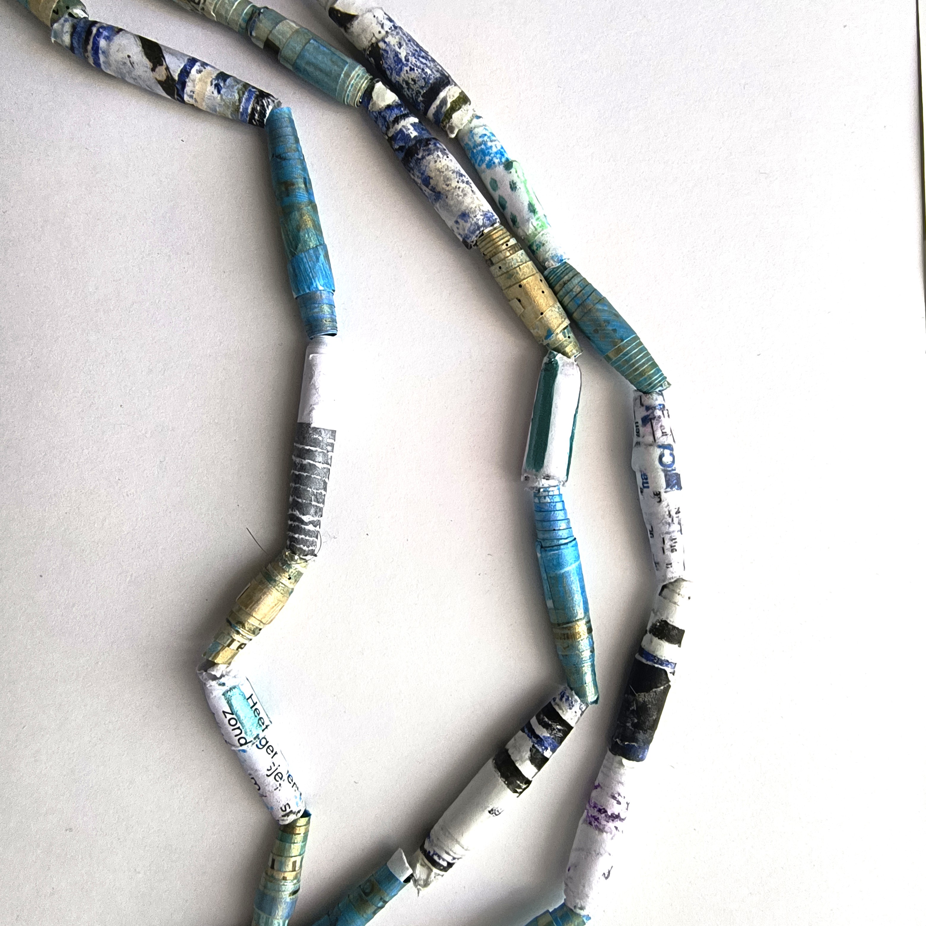 Necklace turqoise - white - gold, photo 5