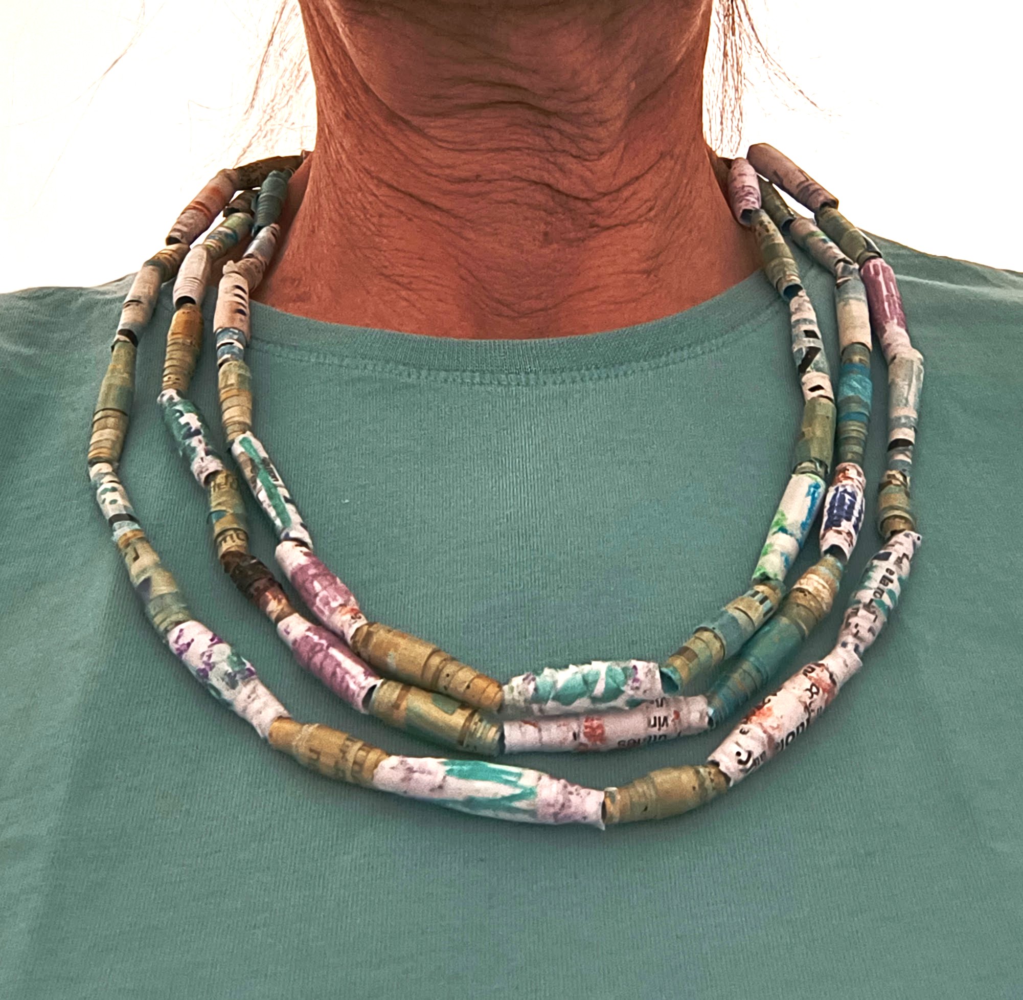 Necklace turqoise - white - gold, photo 6