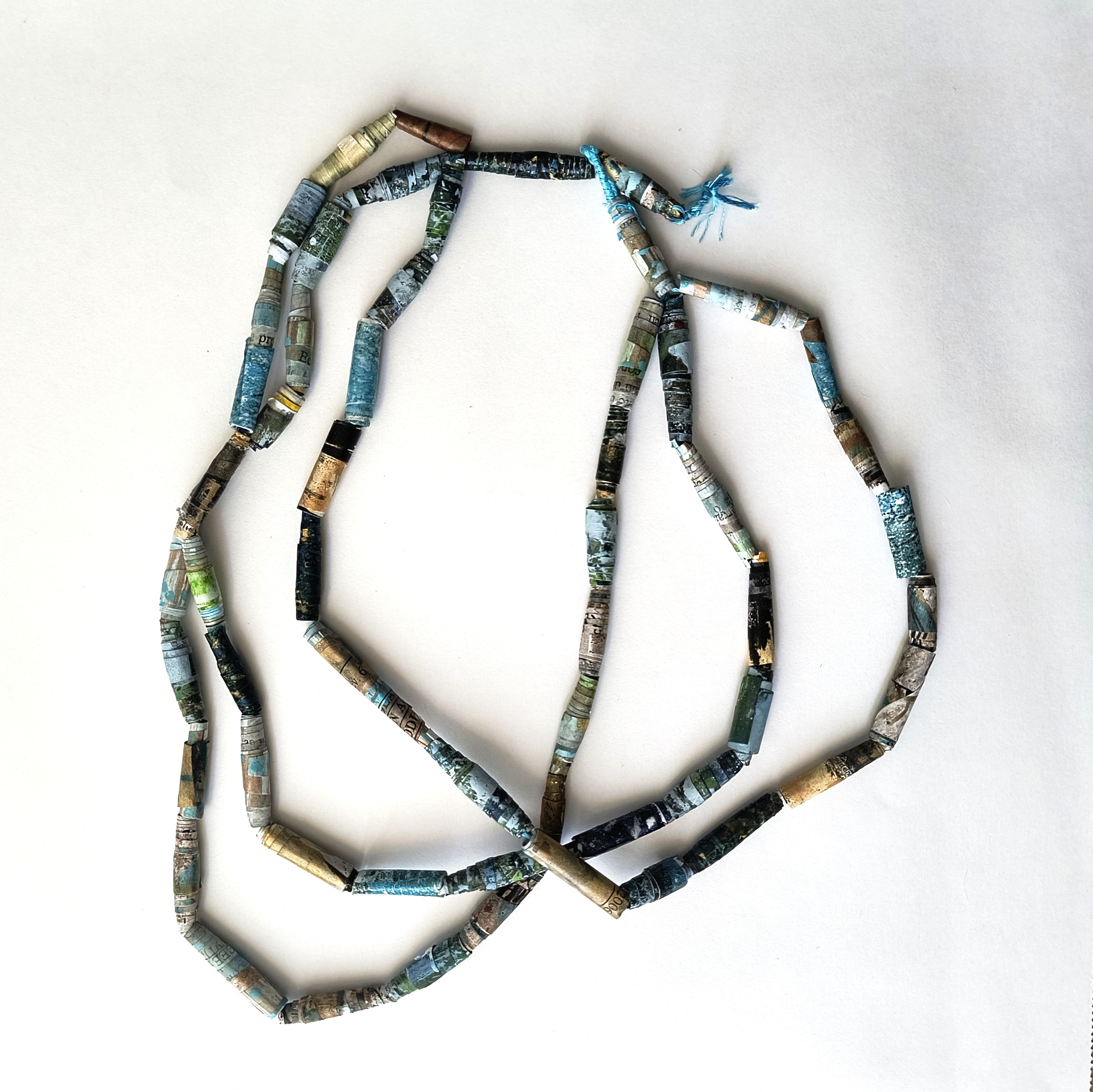 Necklace turqoise - white - gold, photo 4