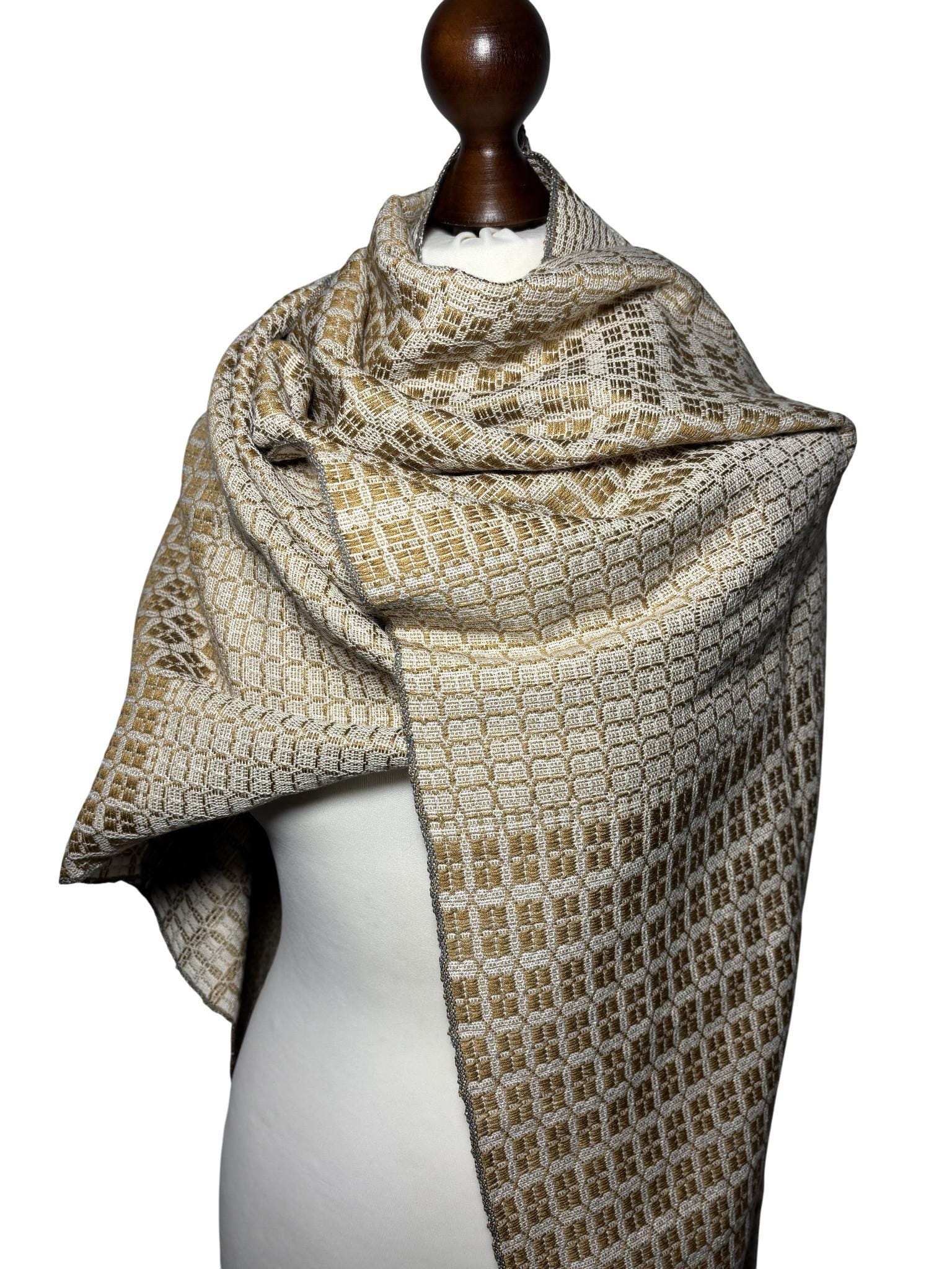 Hand-Dyed Gold Silk Scarf: Large Wrap, Festival Shawl, Monogram Customizable