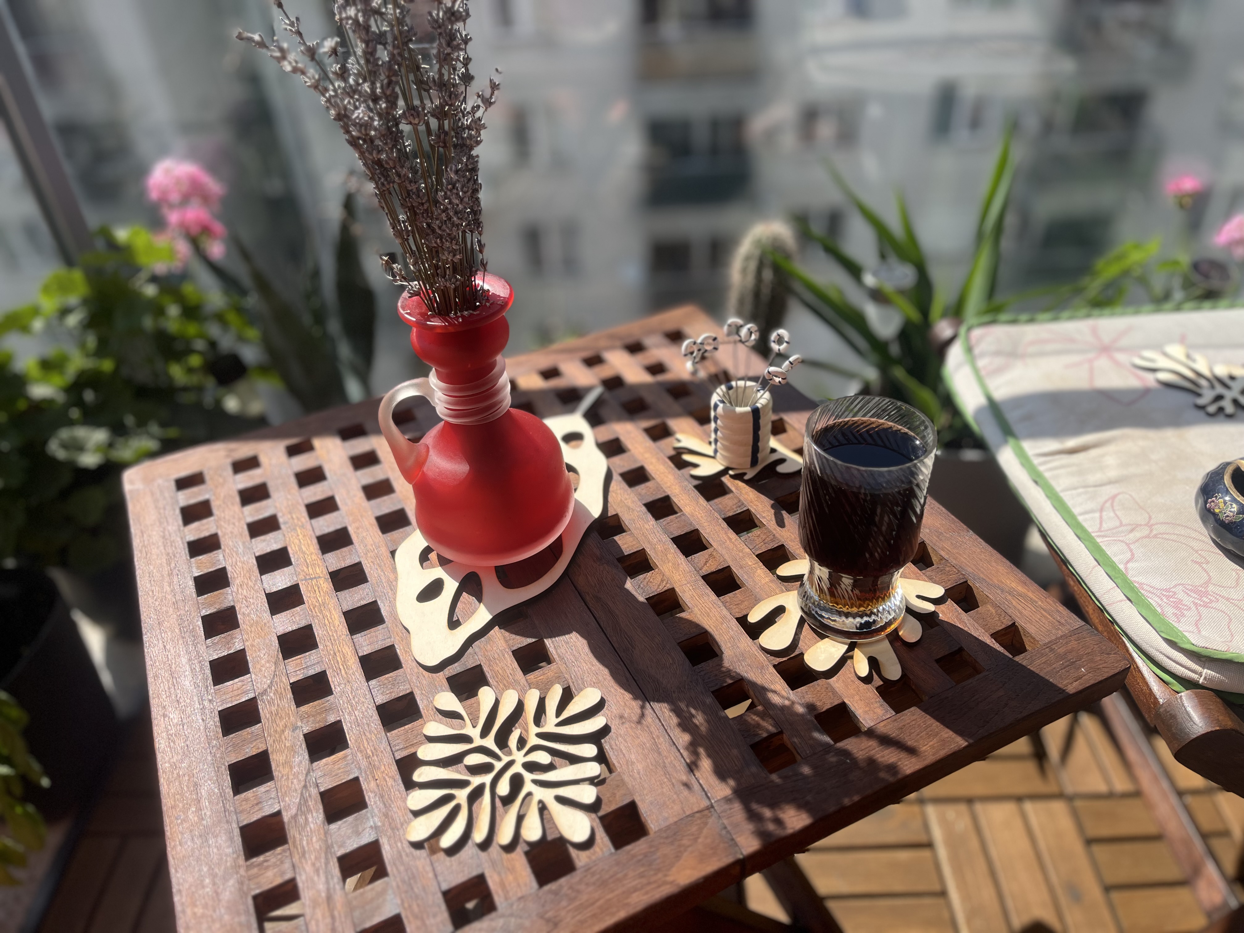 Woden Seaweed & Monsterra Coaster Set, photo 3