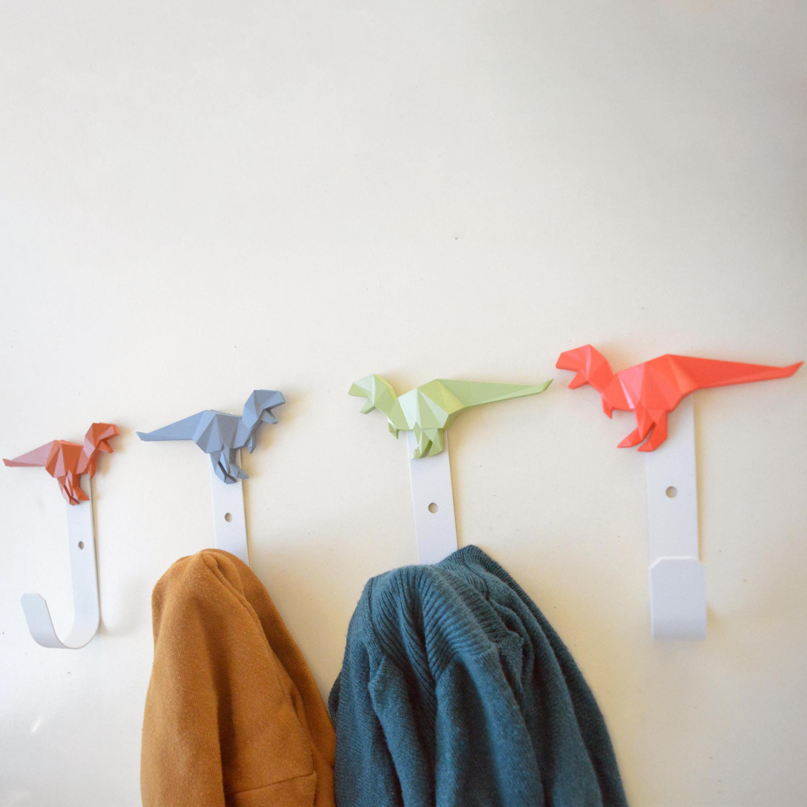 Dinosaur Wall Hook, Children's Decorative Hanger, T. rex, Triceratops, Stegosaurus, Bathroom Towel or Clothes Hook, Baby's Nursery Gift, photo 2