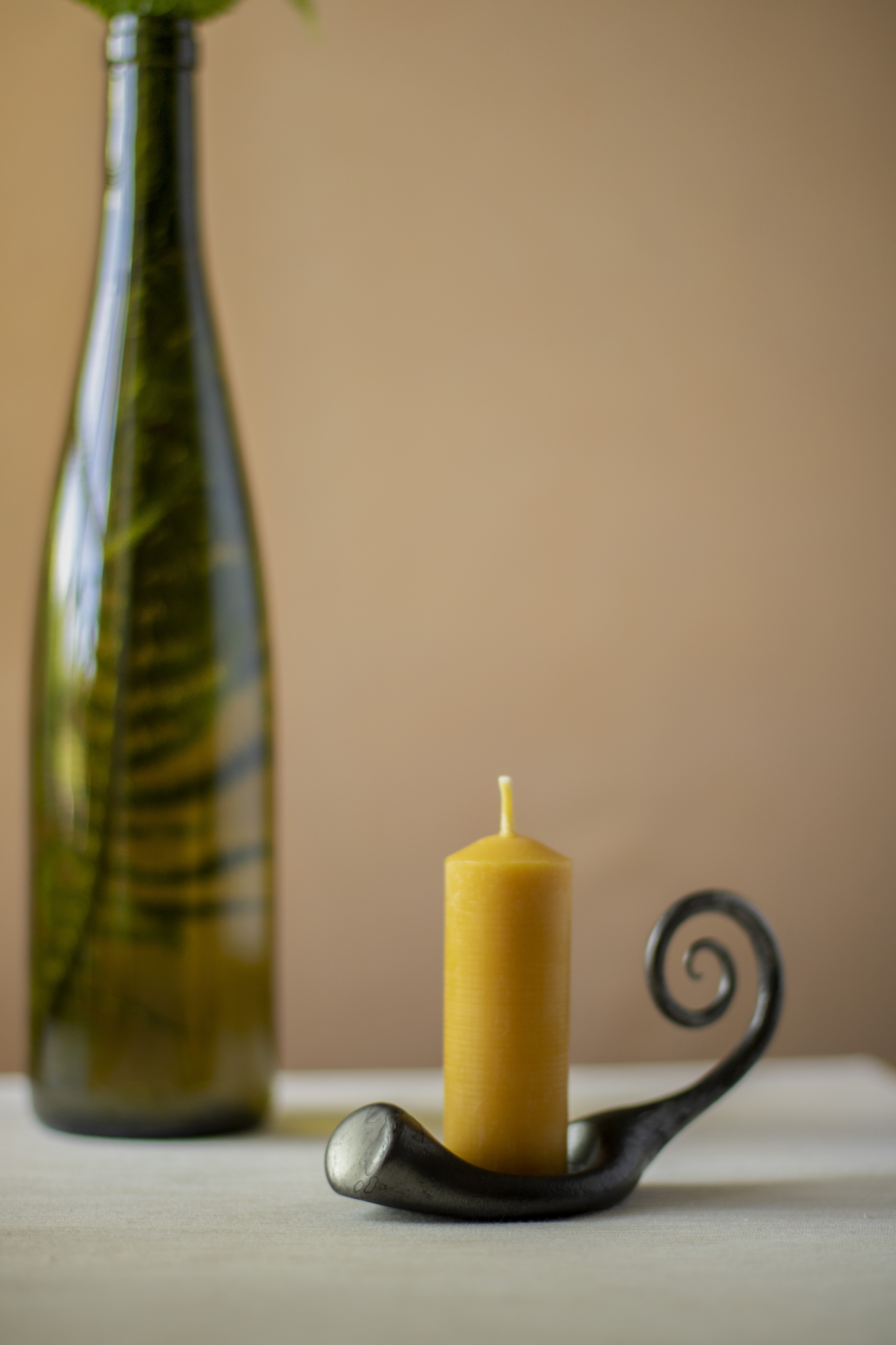 Tealight holder with handle - hand forged wrought iron table centerpiece, photo 5