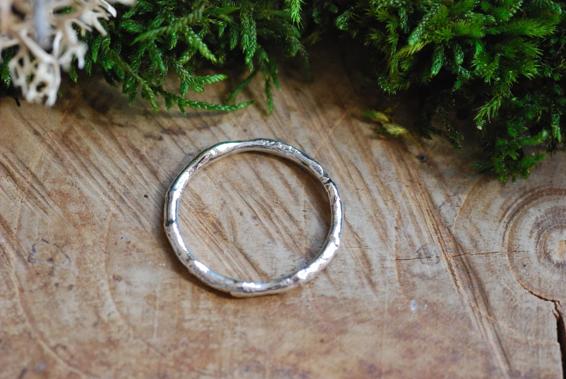 Sterling Silver Ring - Melted Form Perfect For Stacking, photo 4