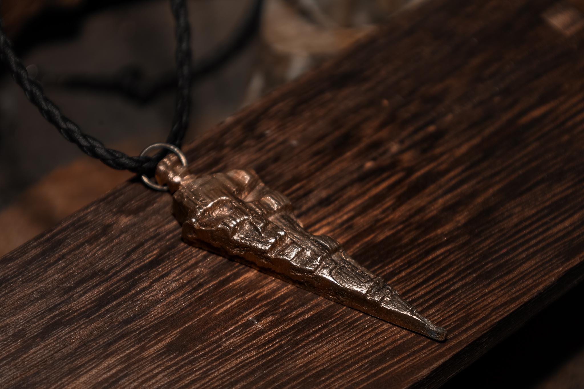 Bronze Titan Talisman “Xed”– Hand Cast Pendant, Heavy Jewelry, Dark Fantasy Amulet, photo 4