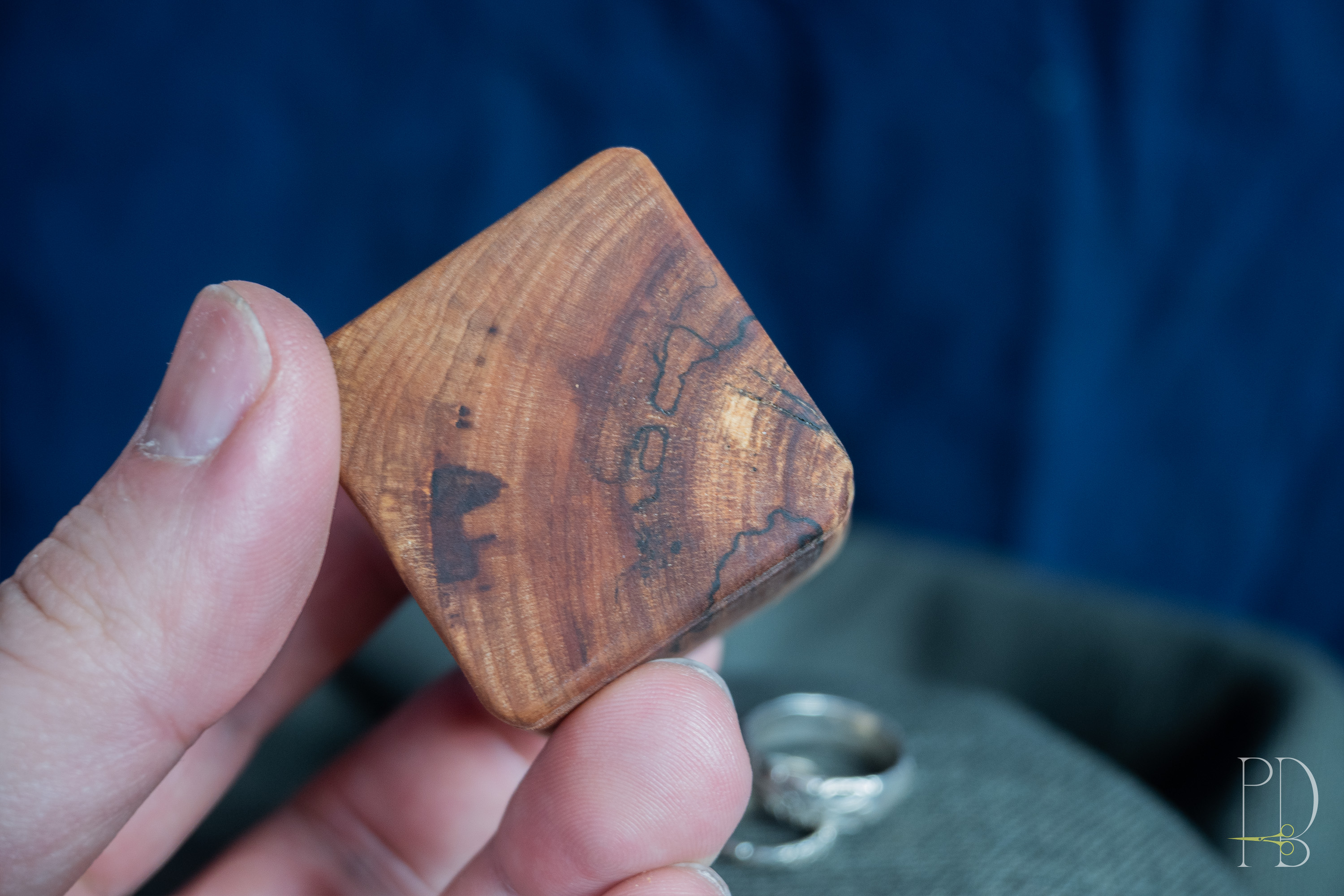 Two Compartment Handmade Rustic wooden Box for small rings, jewelry and gifts, photo 6