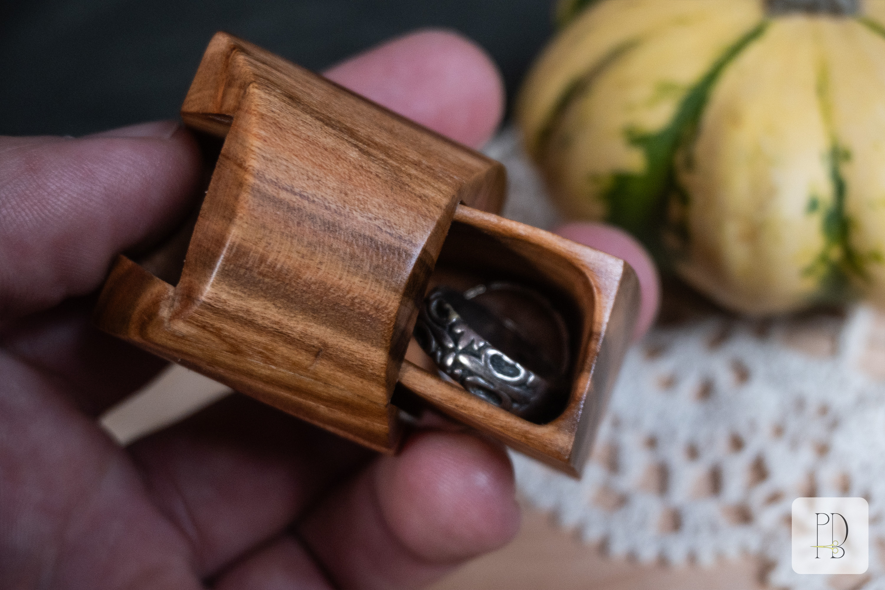 The tiniest handmade natural cherry wood jewelry box you can get, photo 2