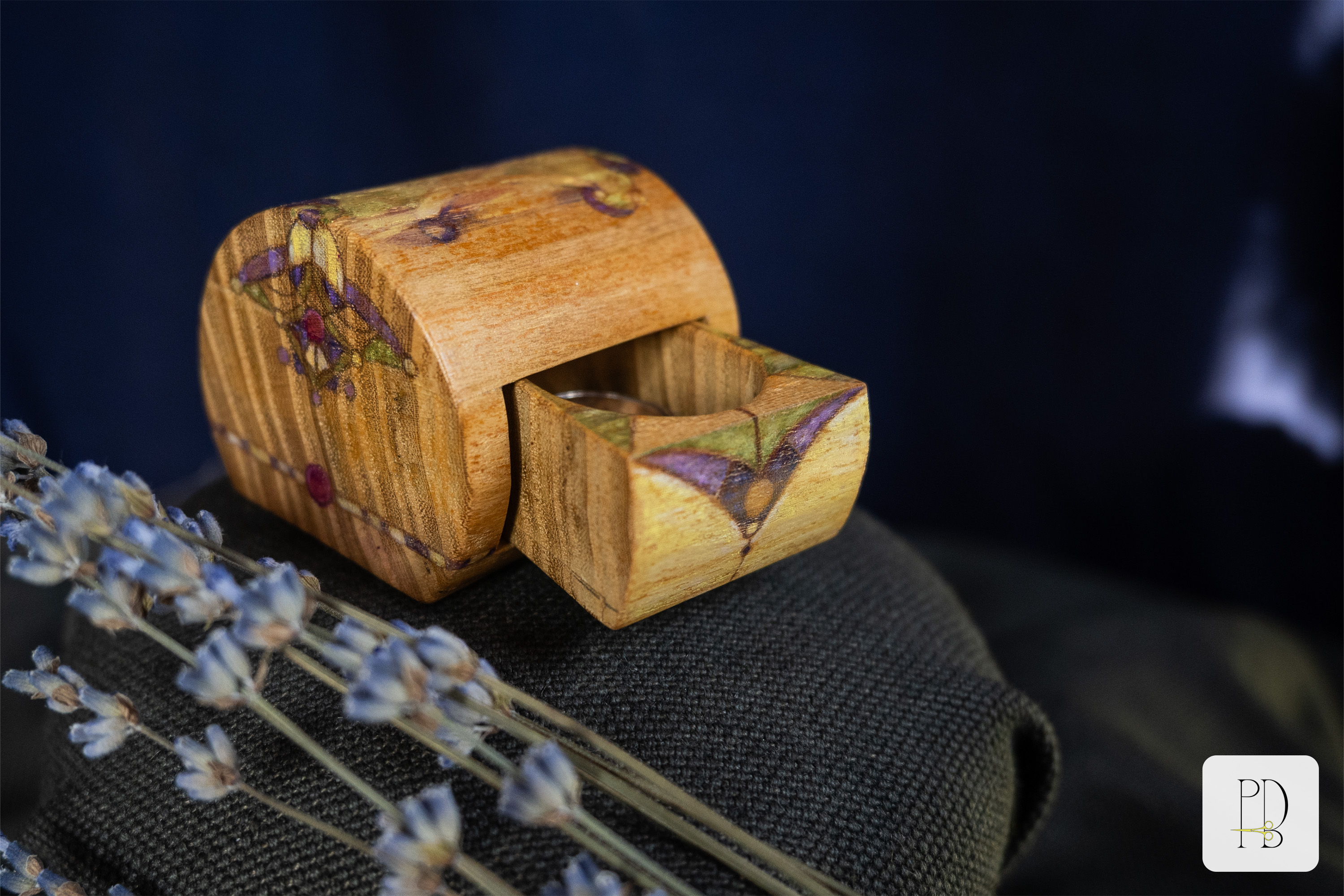 Tiny painted wooden box for all the small things (like your wedding rings).