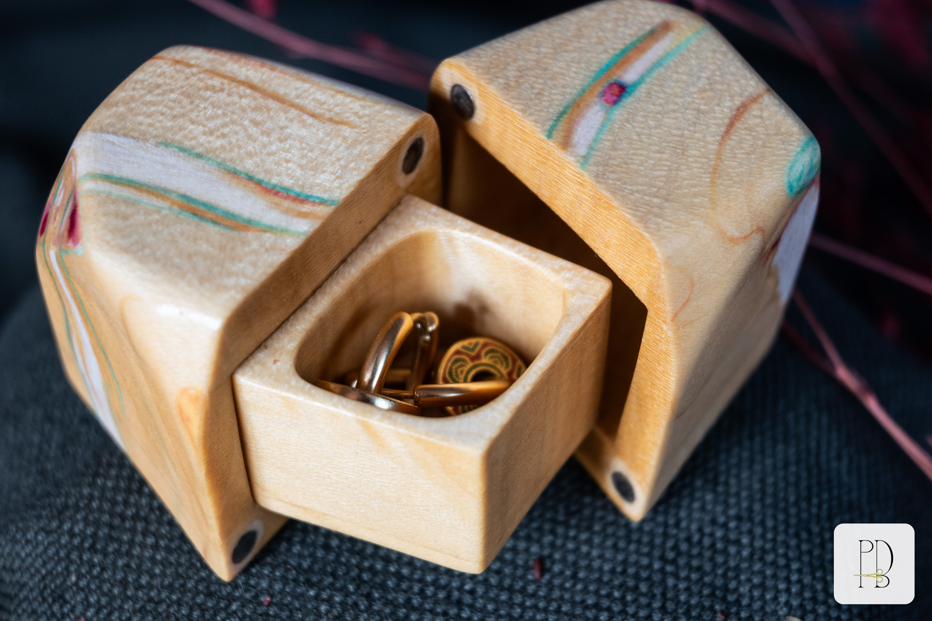 Painted maple jewelry box with hidden compartment for all the small things, photo 5