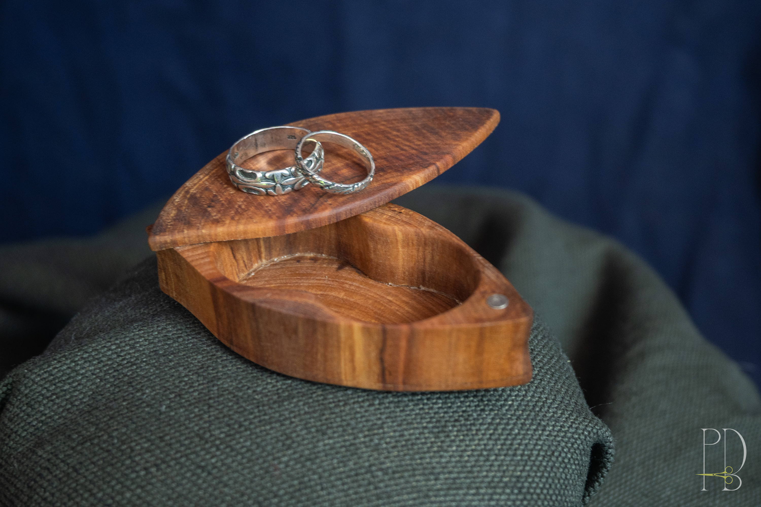 Small Handmade Rustic wooden Box for small rings and jewelry
