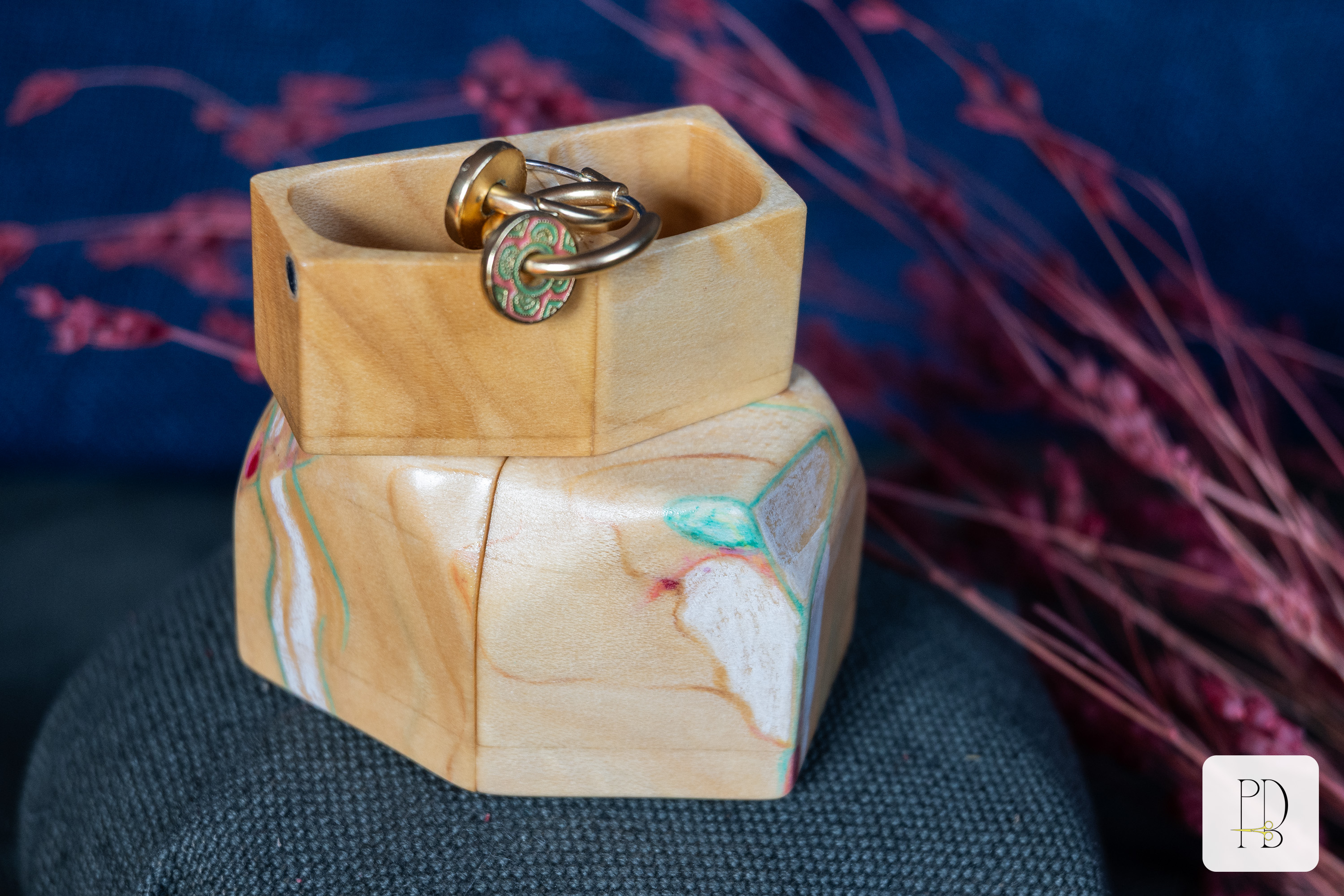 Painted maple jewelry box with hidden compartment for all the small things, photo 3