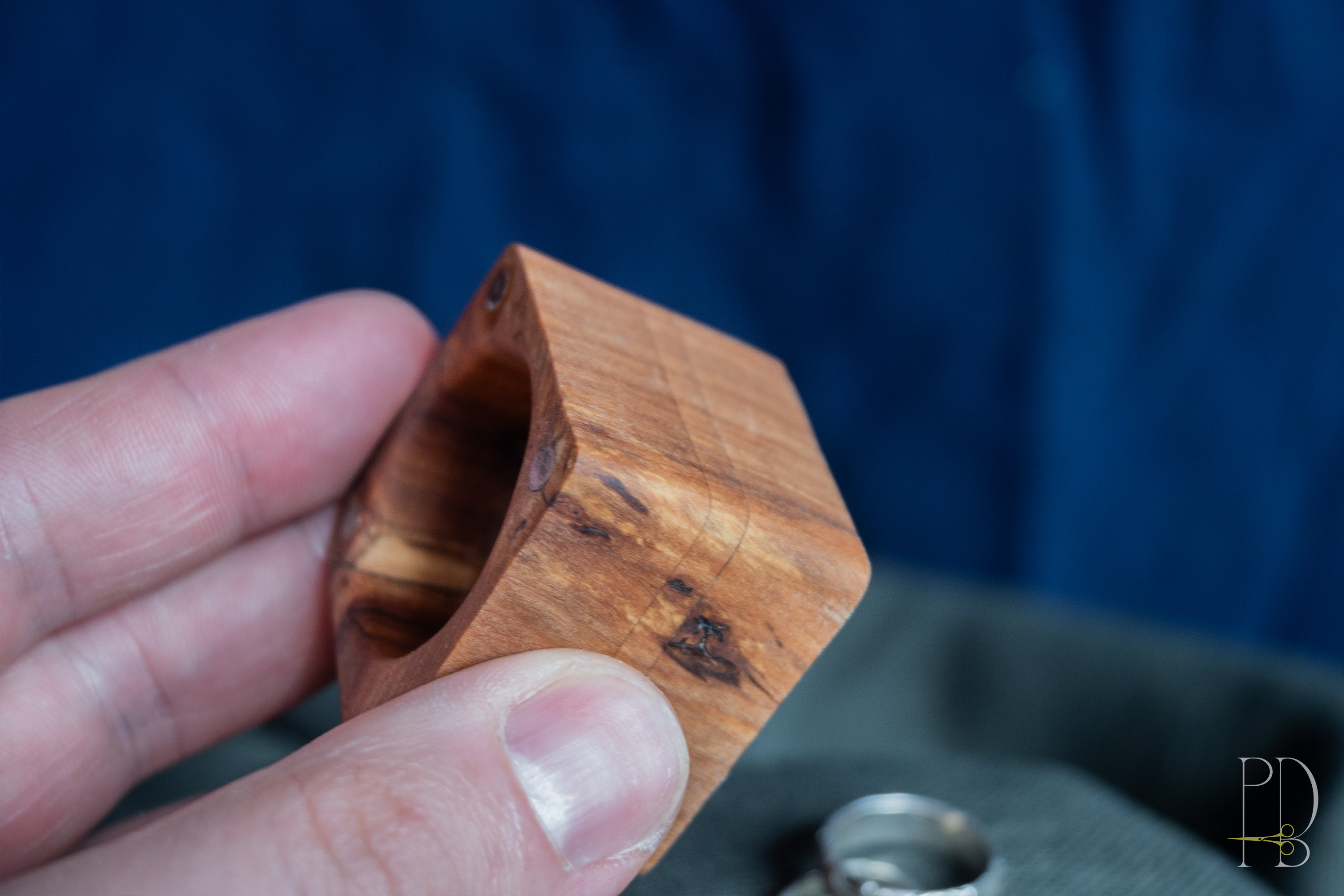 Two Compartment Handmade Rustic wooden Box for small rings, jewelry and gifts, photo 5