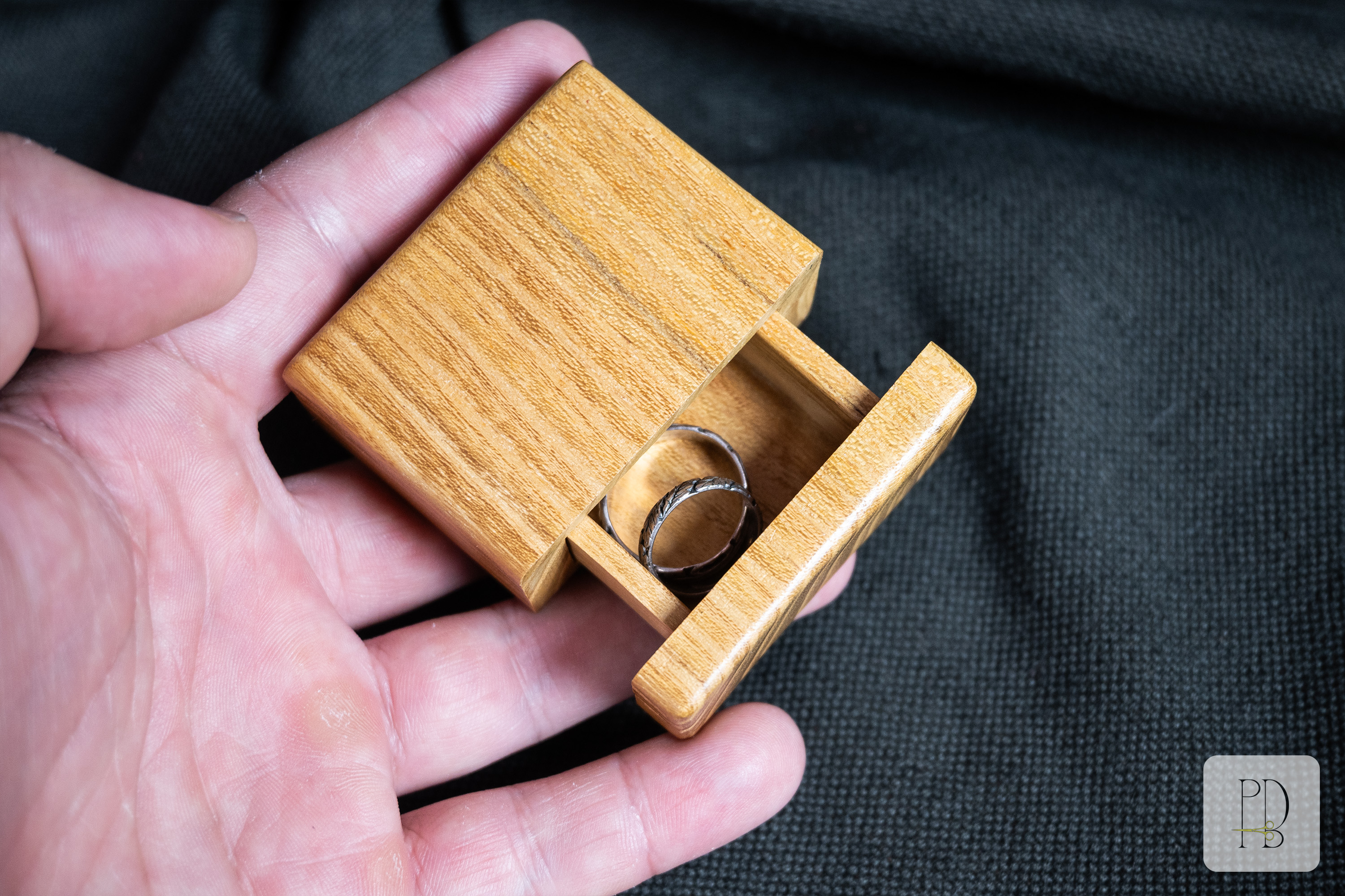 Handmade cottage core wooden box for rings, small jewelry and other precious gifts made out of mulberry, photo 5
