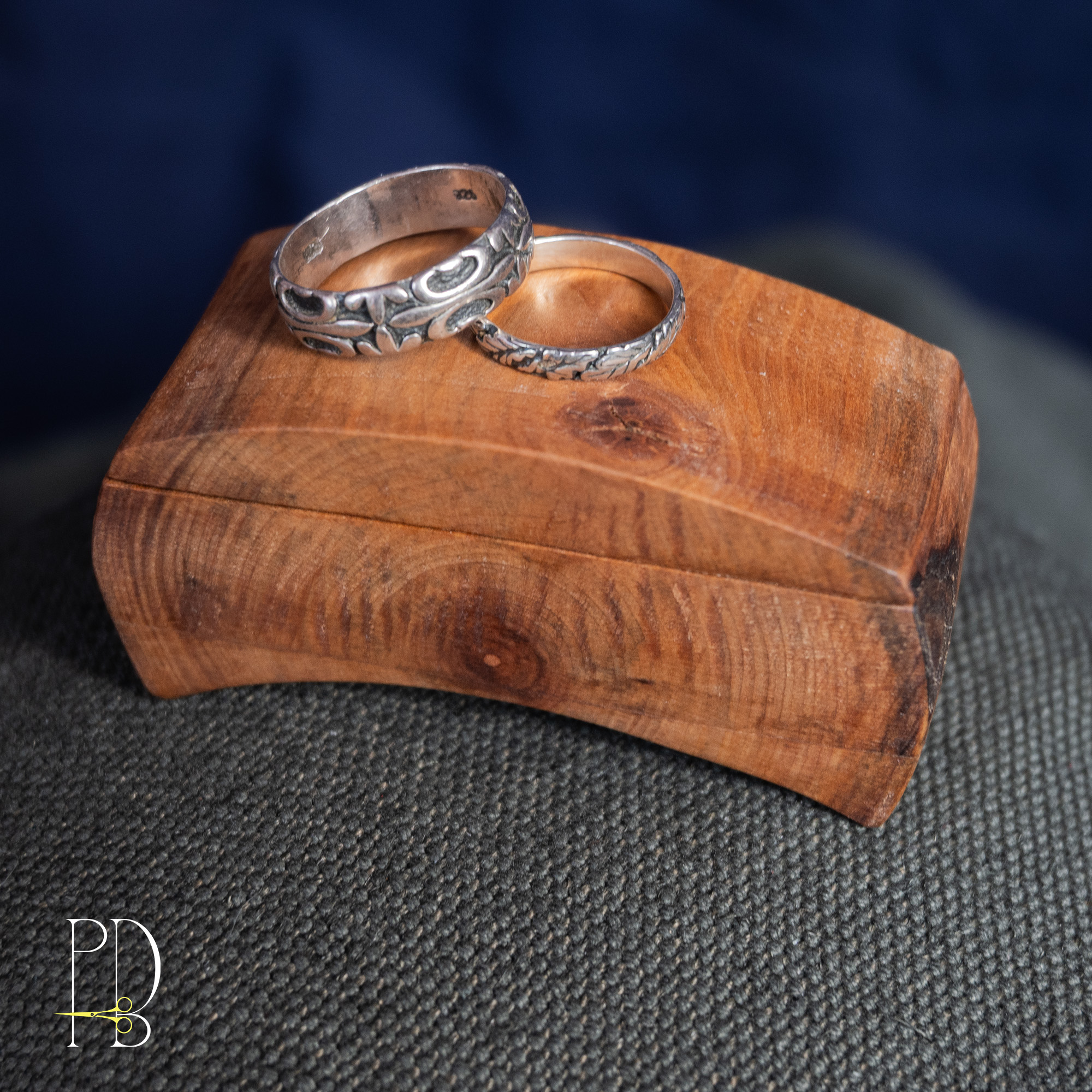 Small Handmade Rustic wooden Box for small rings and jewelry