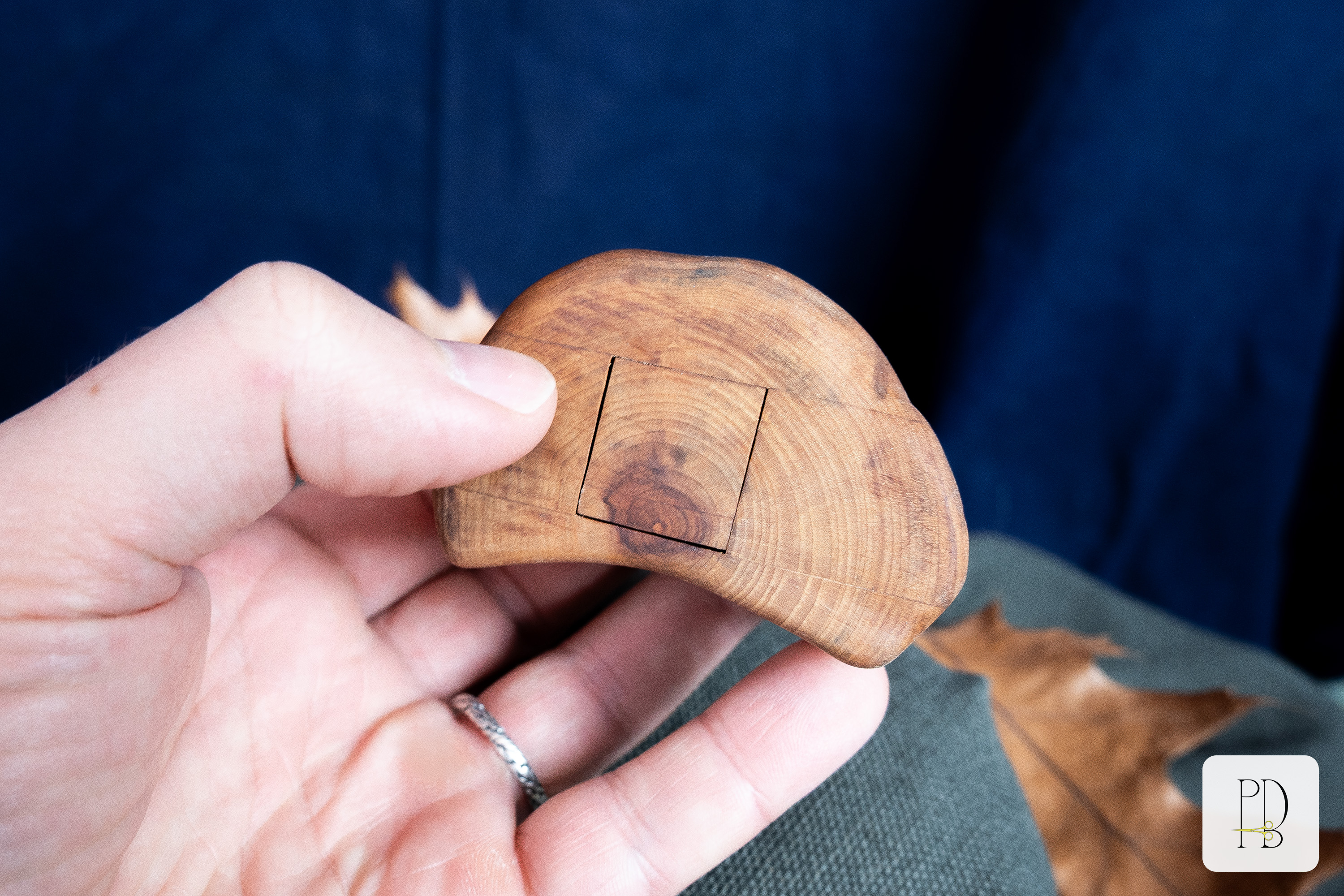 Handmade rustic solid wood box for small rings, jewelry and gifts, photo 6