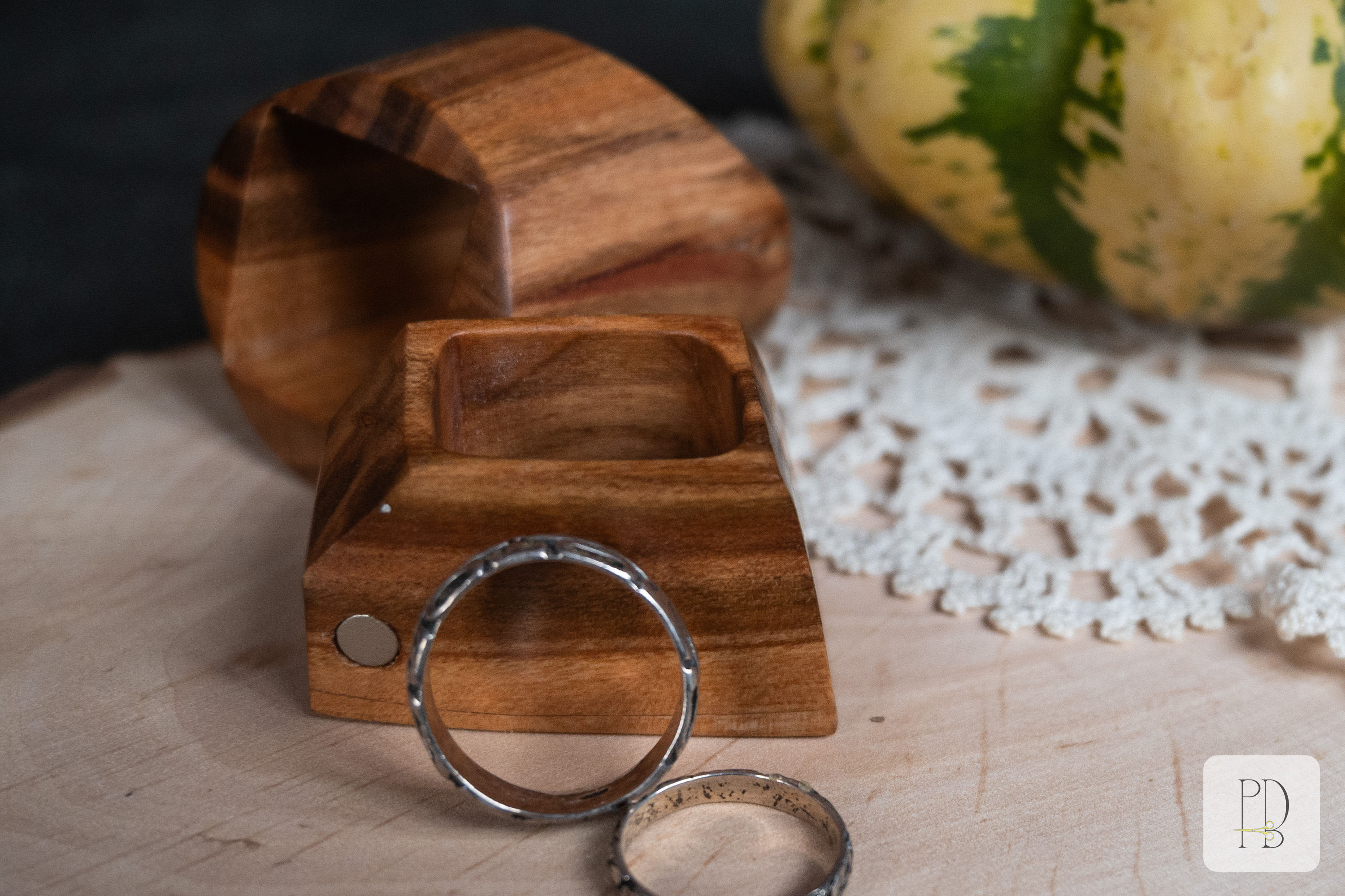 The tiniest handmade natural cherry wood jewelry box you can get