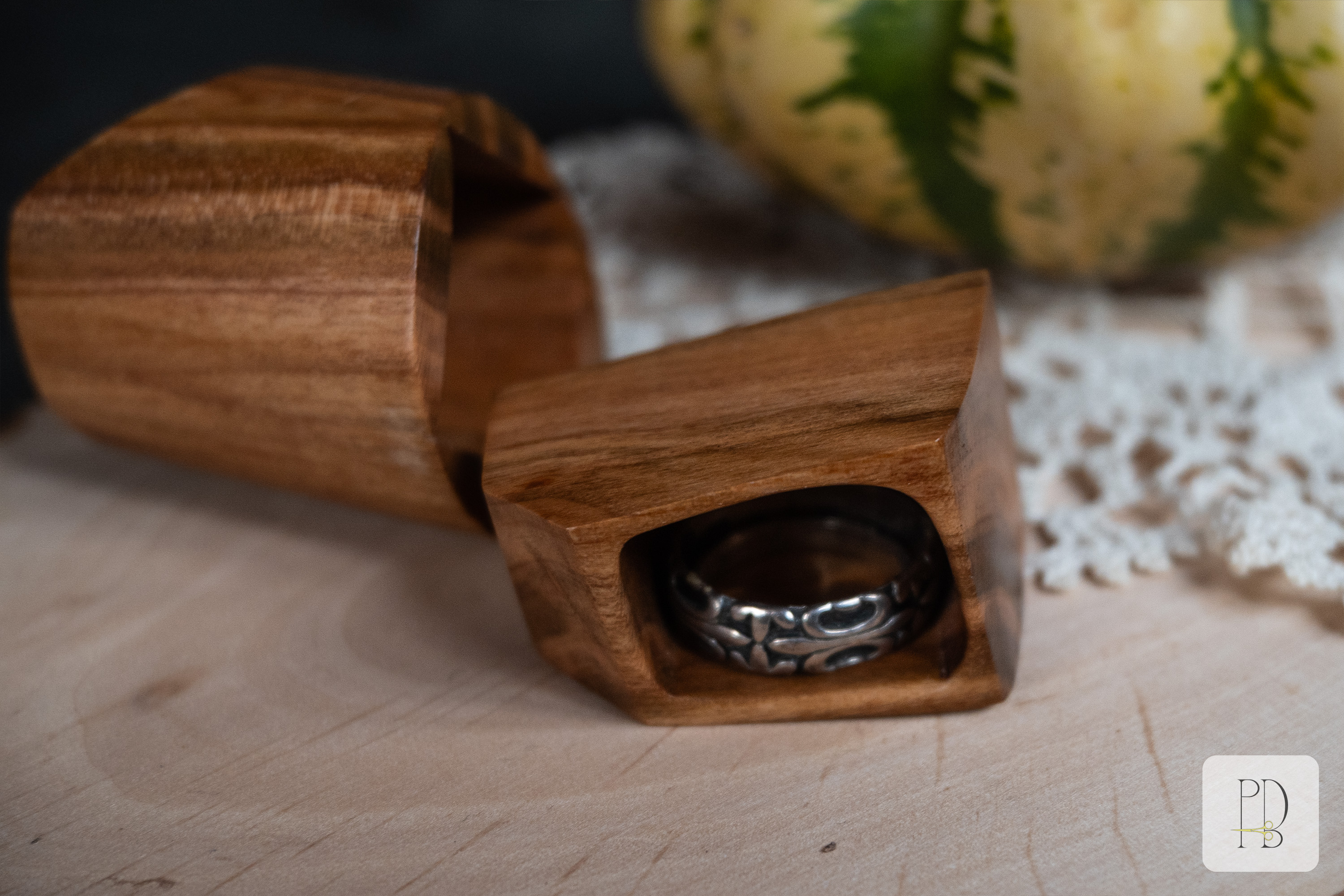 The tiniest handmade natural cherry wood jewelry box you can get, photo 6