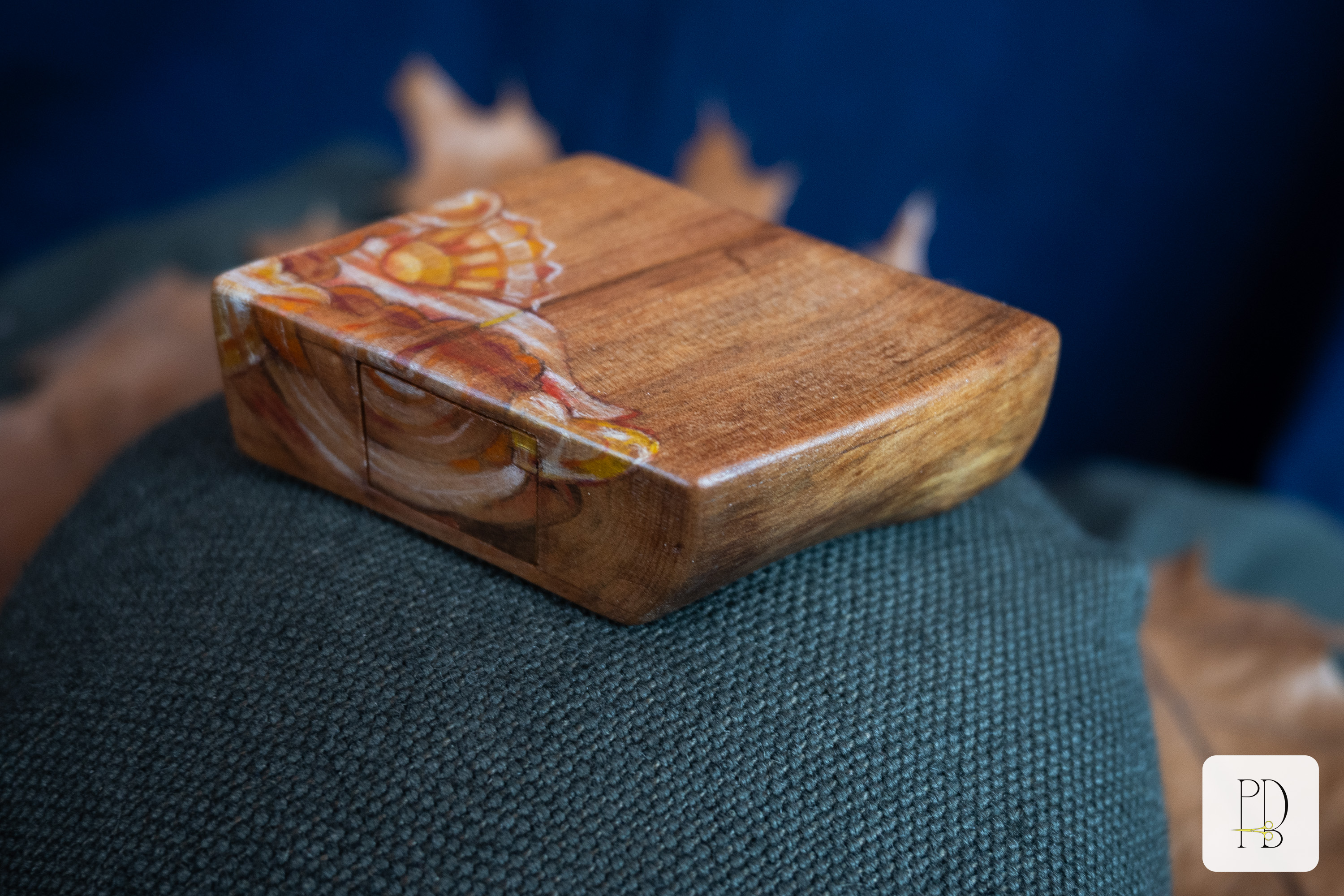 Tiny painted handmade rustic wooden box for small rings, jewelry and gifts, photo 6