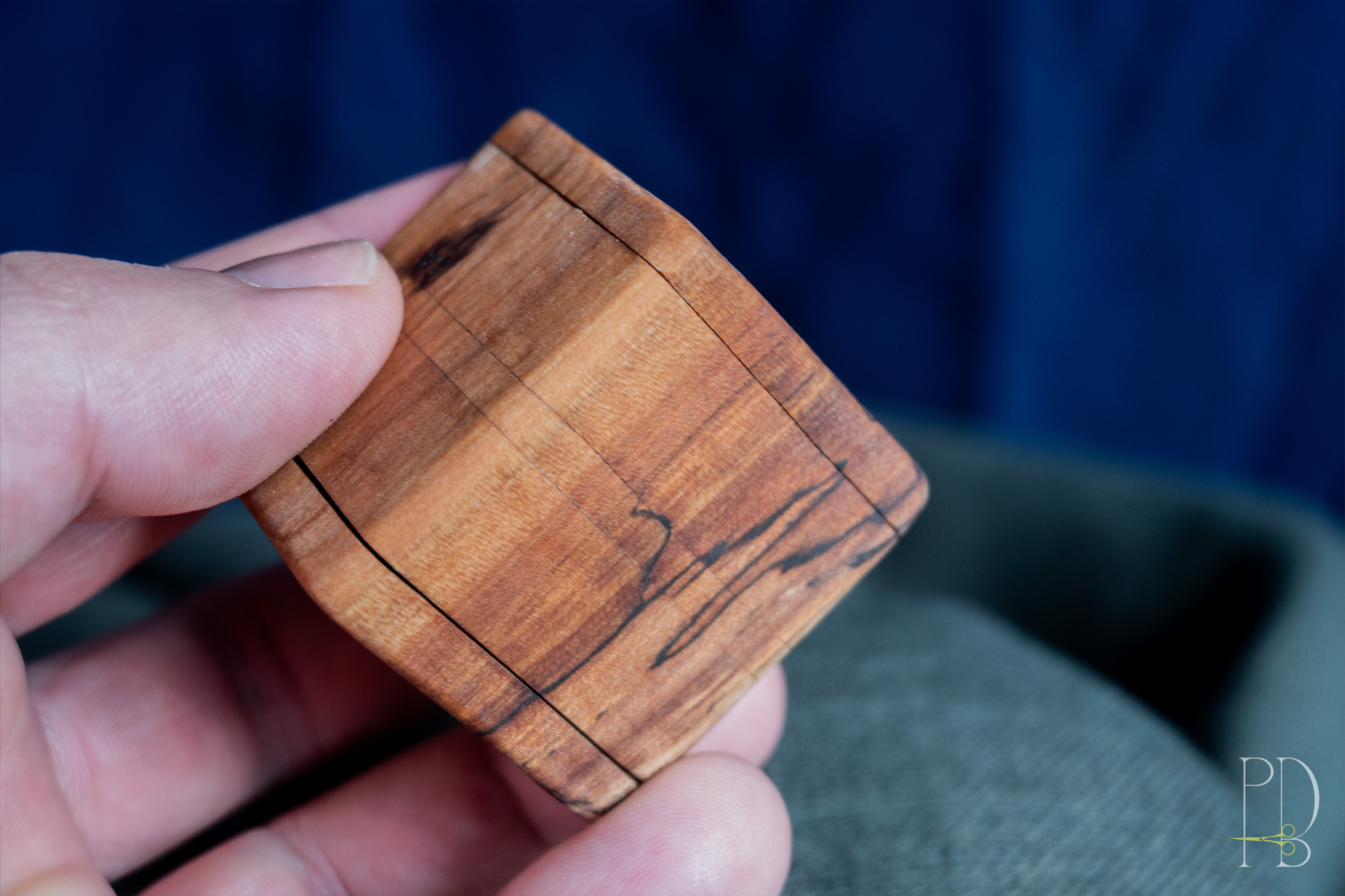 Two Compartment Handmade Rustic wooden Box for small rings, jewelry and gifts, photo 4