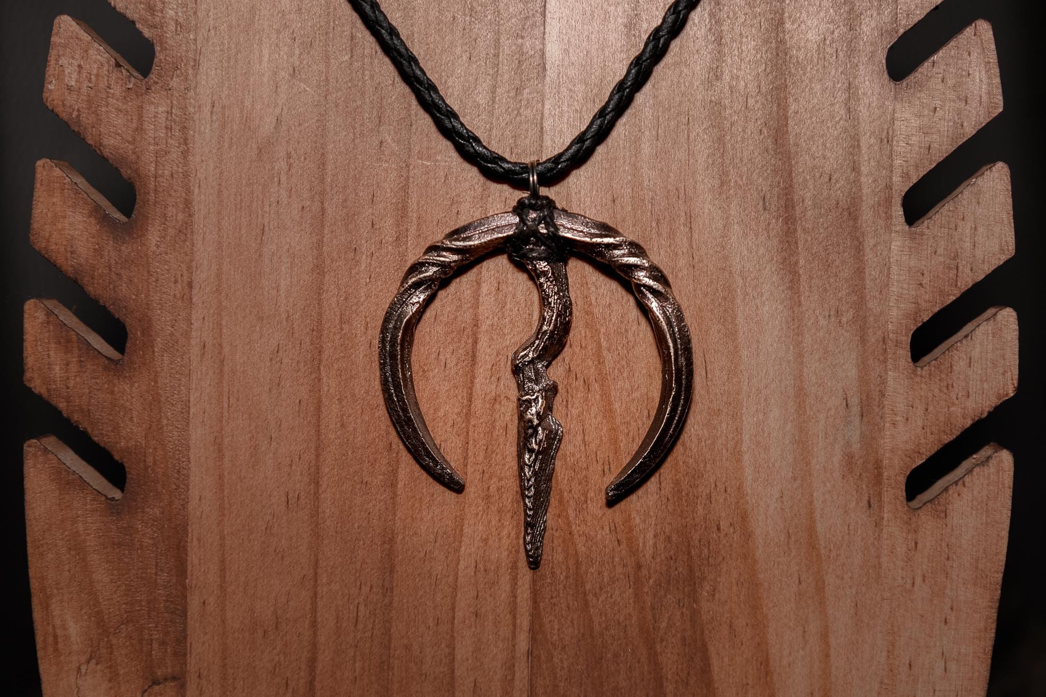 Moon Presence Bronze Pendant, Dark Fantasy Talisman