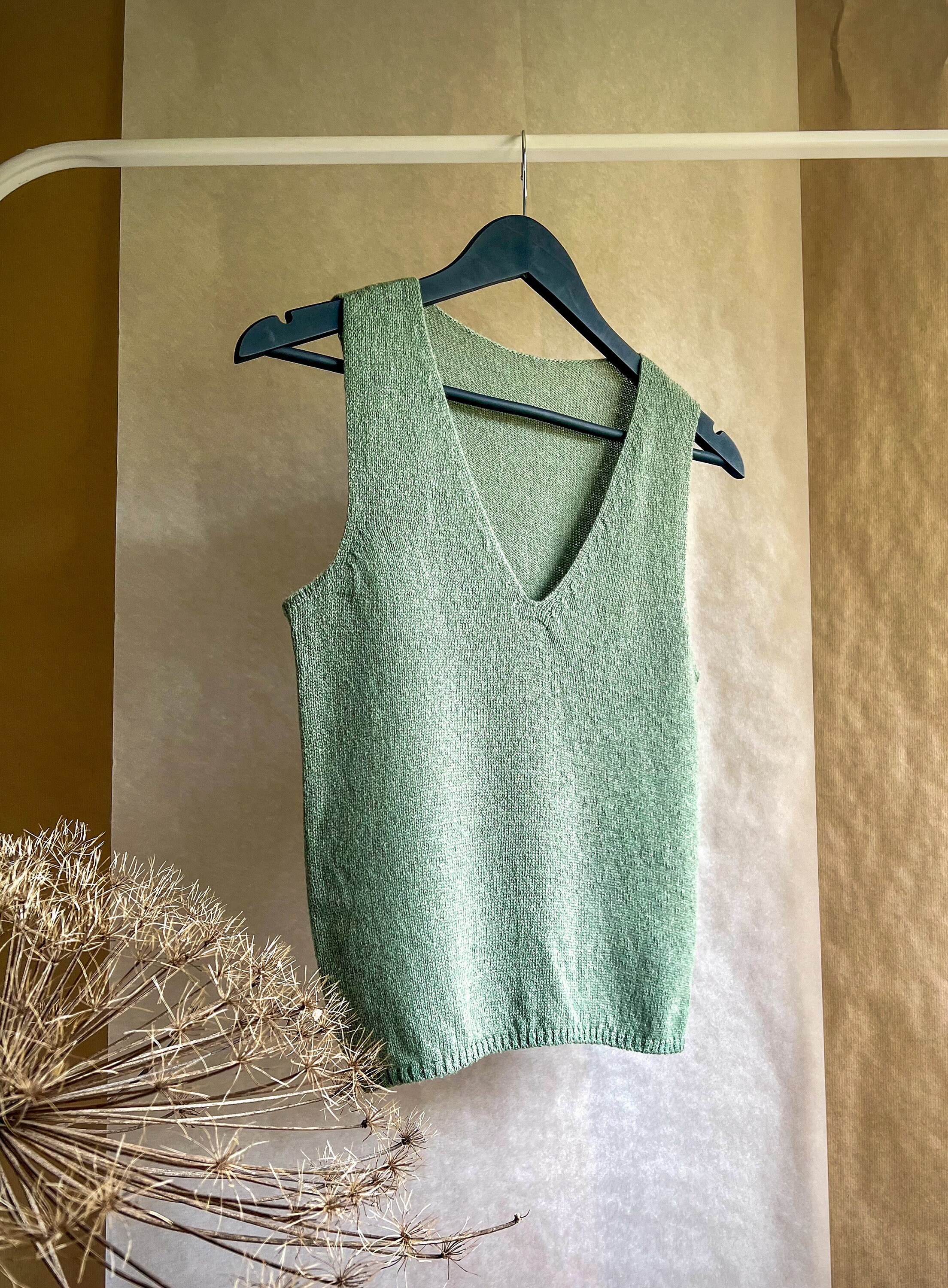 Tank top light Green  Women's Sleeveless Top, cashwool extra soft, non -itchy, photo 4