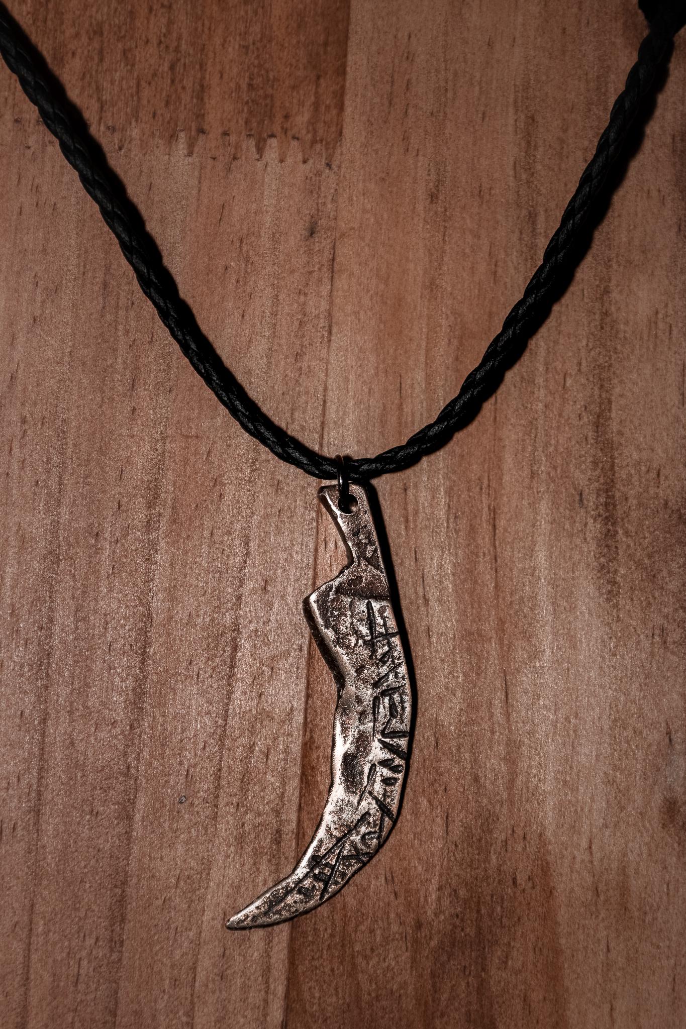 Talon Bronze Pendant, Hand Forged from Steel - Cast in Bronze, Dark Fantasy Talisman, photo 2