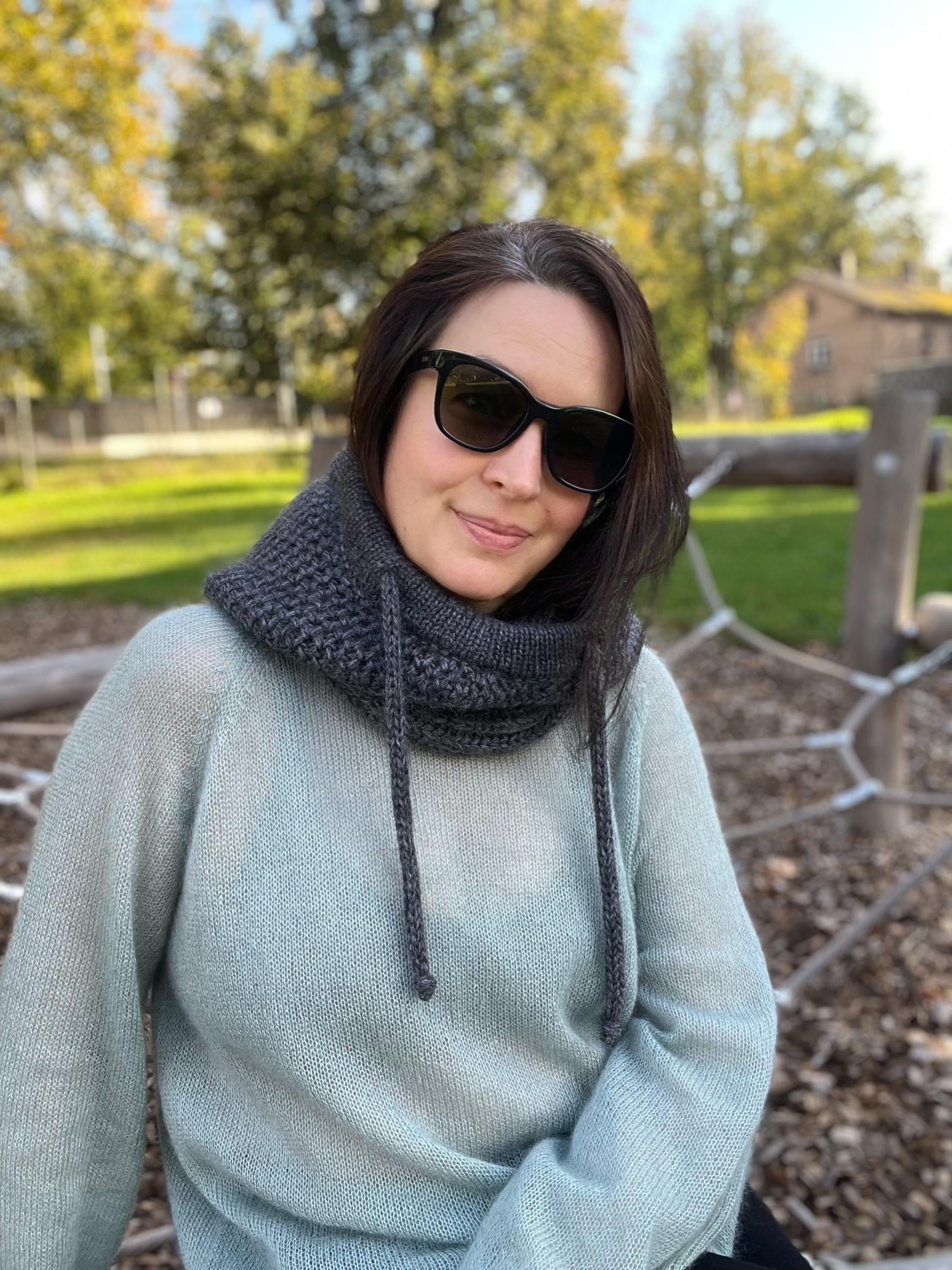 Balaclava women, alpaca mohair knitted chunky hood, winter hooded cowl scarf, photo 3