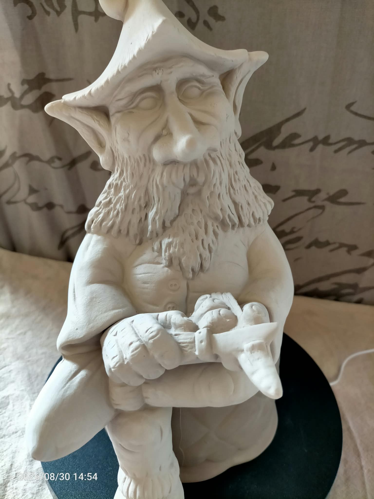 Whittler Gnome Unfinished Ceramic Bisque Ready to Paint
