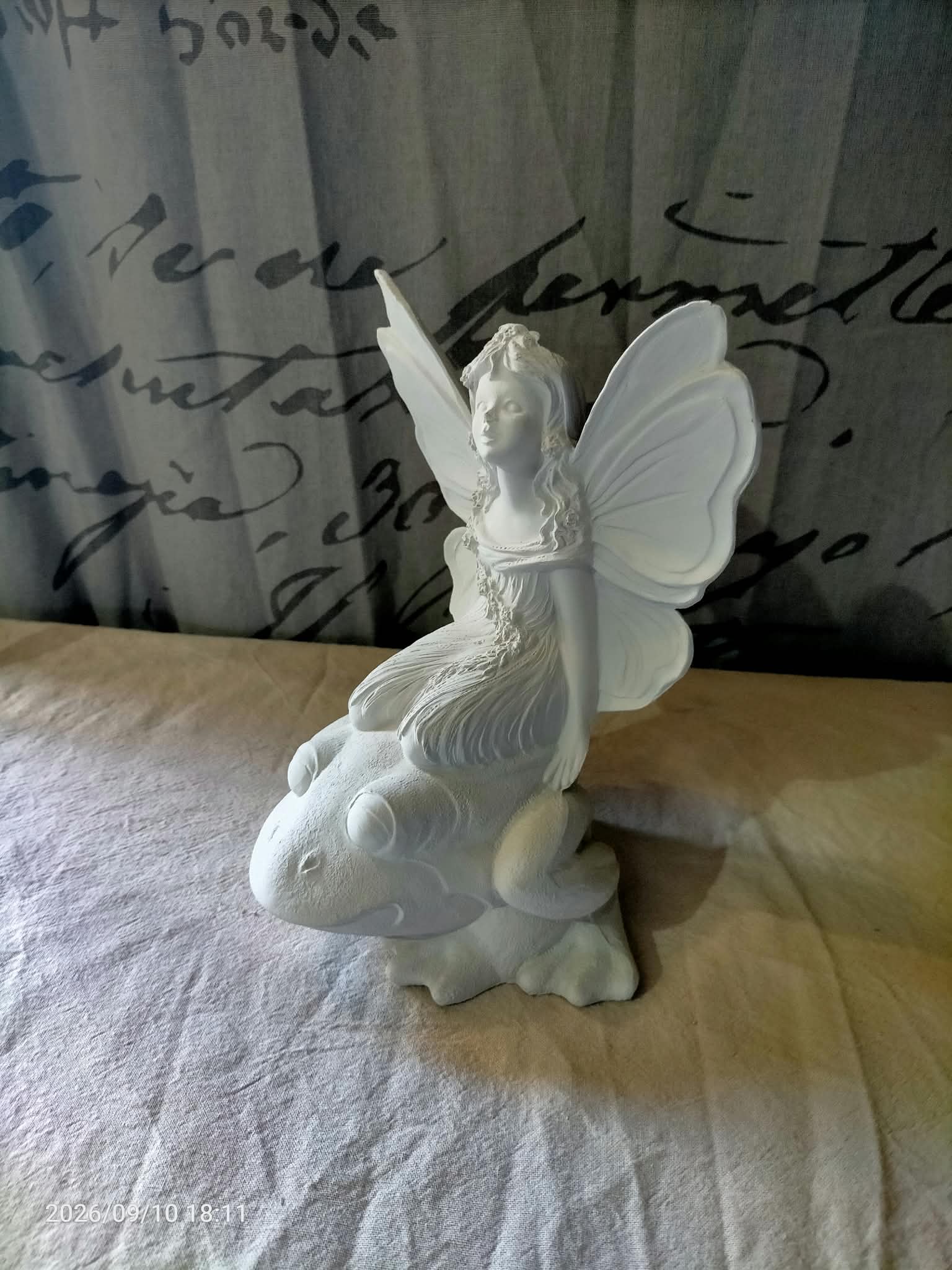 Fairy Sitting on a Frog Unfinished Ceramic Bisque Ready to Paint, photo 3