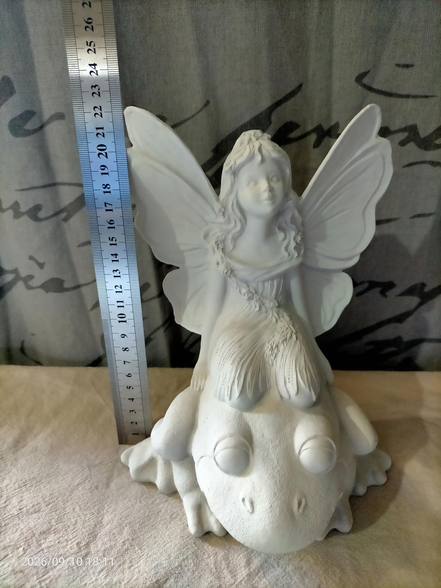 Fairy Sitting on a Frog Unfinished Ceramic Bisque Ready to Paint