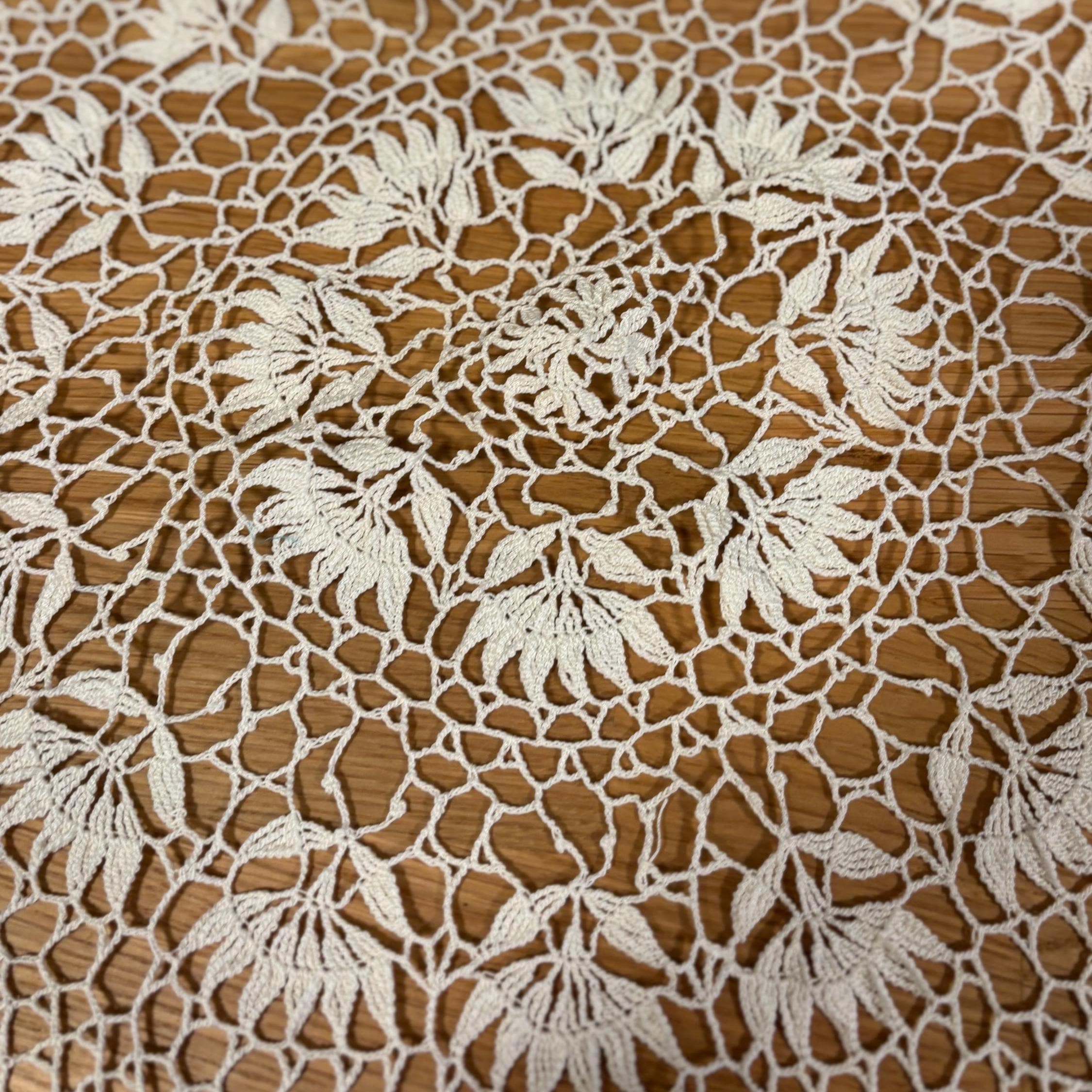 Handmade Crochet Lace Floral Table Centerpiece, Farmhouse Doily (60x60 cm)