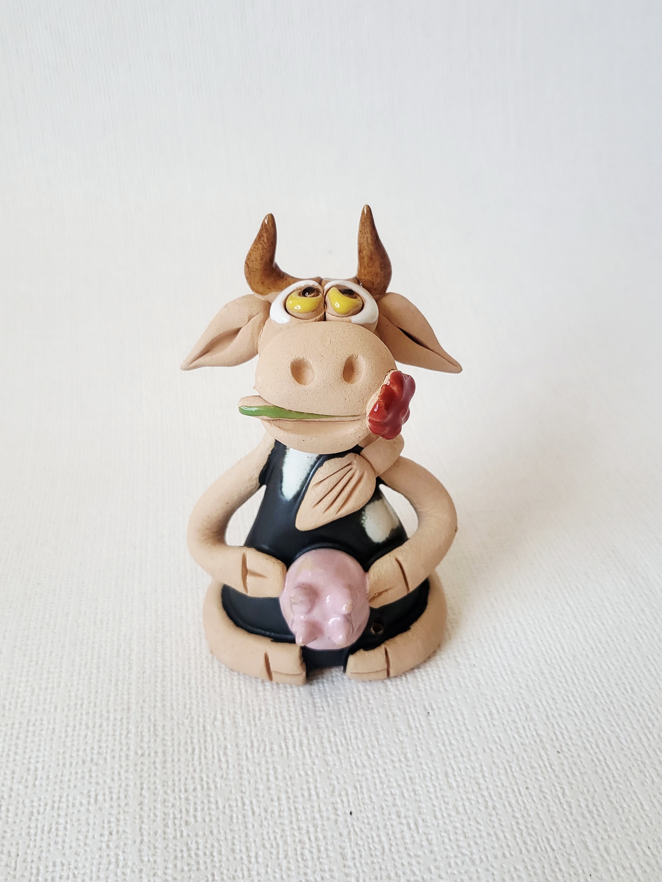 Handmade Ceramic Cow Incense Holder – Funny Farm Animal Incense Burner, photo 2