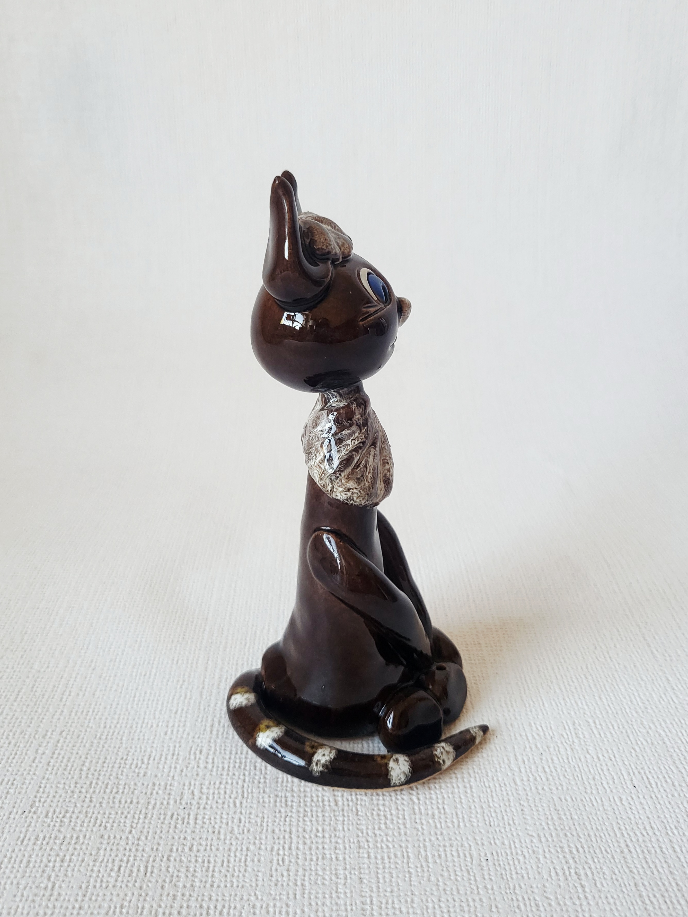Handmade Ceramic Brown Cat Incense Holder, photo 4