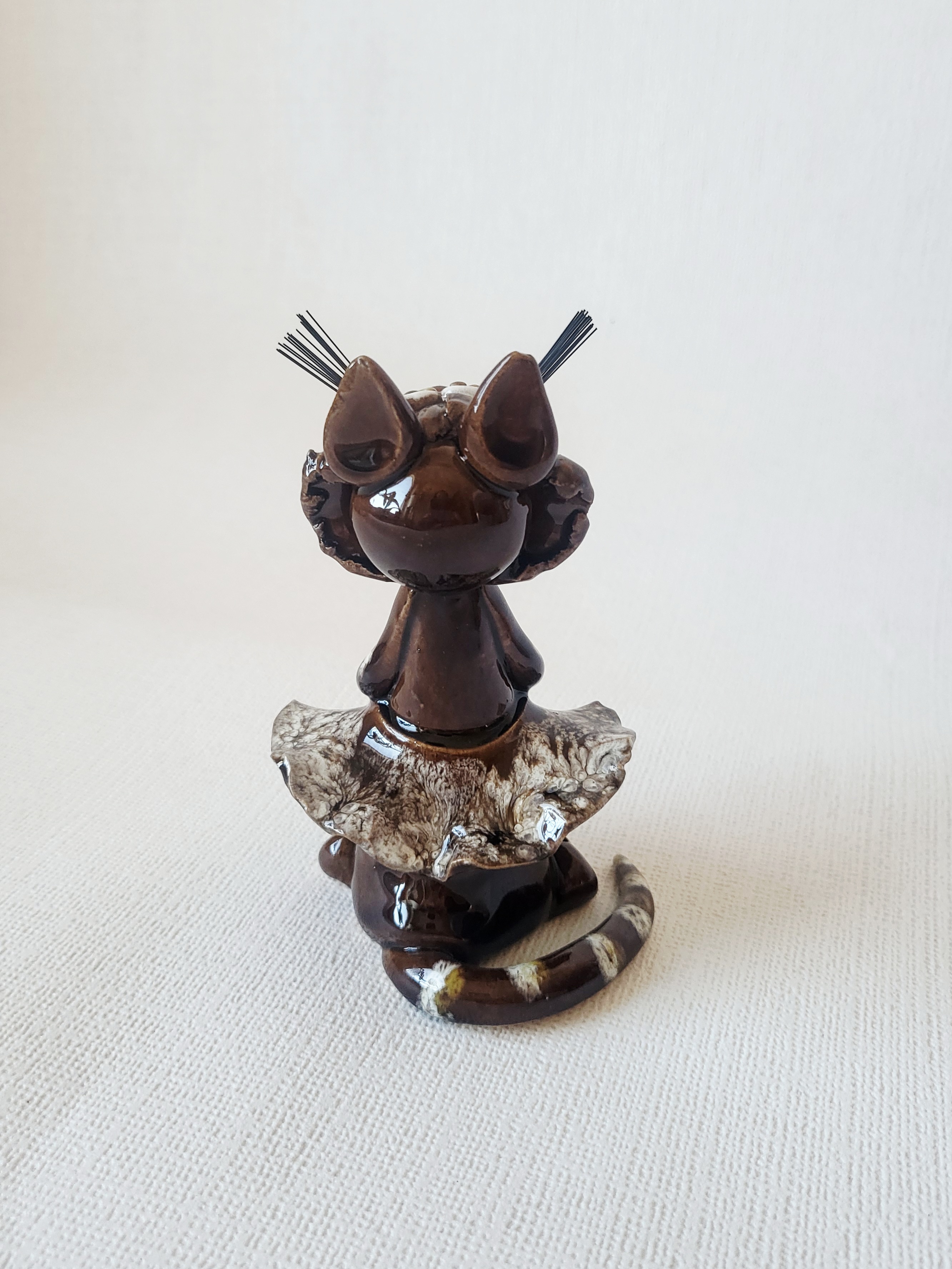 Handmade Ceramic Kitty Incense Holder with Mouse, photo 5