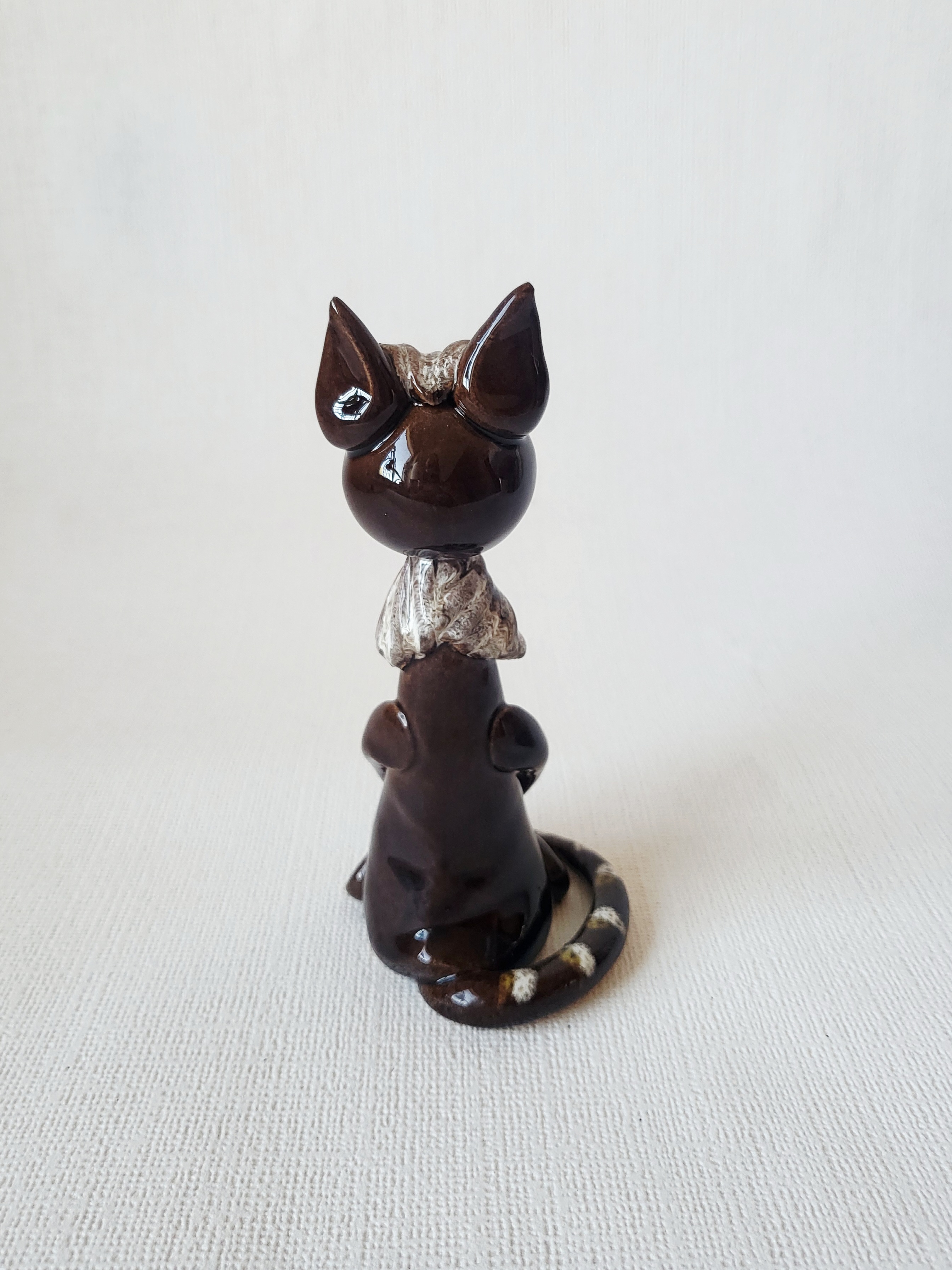 Handmade Ceramic Brown Cat Incense Holder, photo 5
