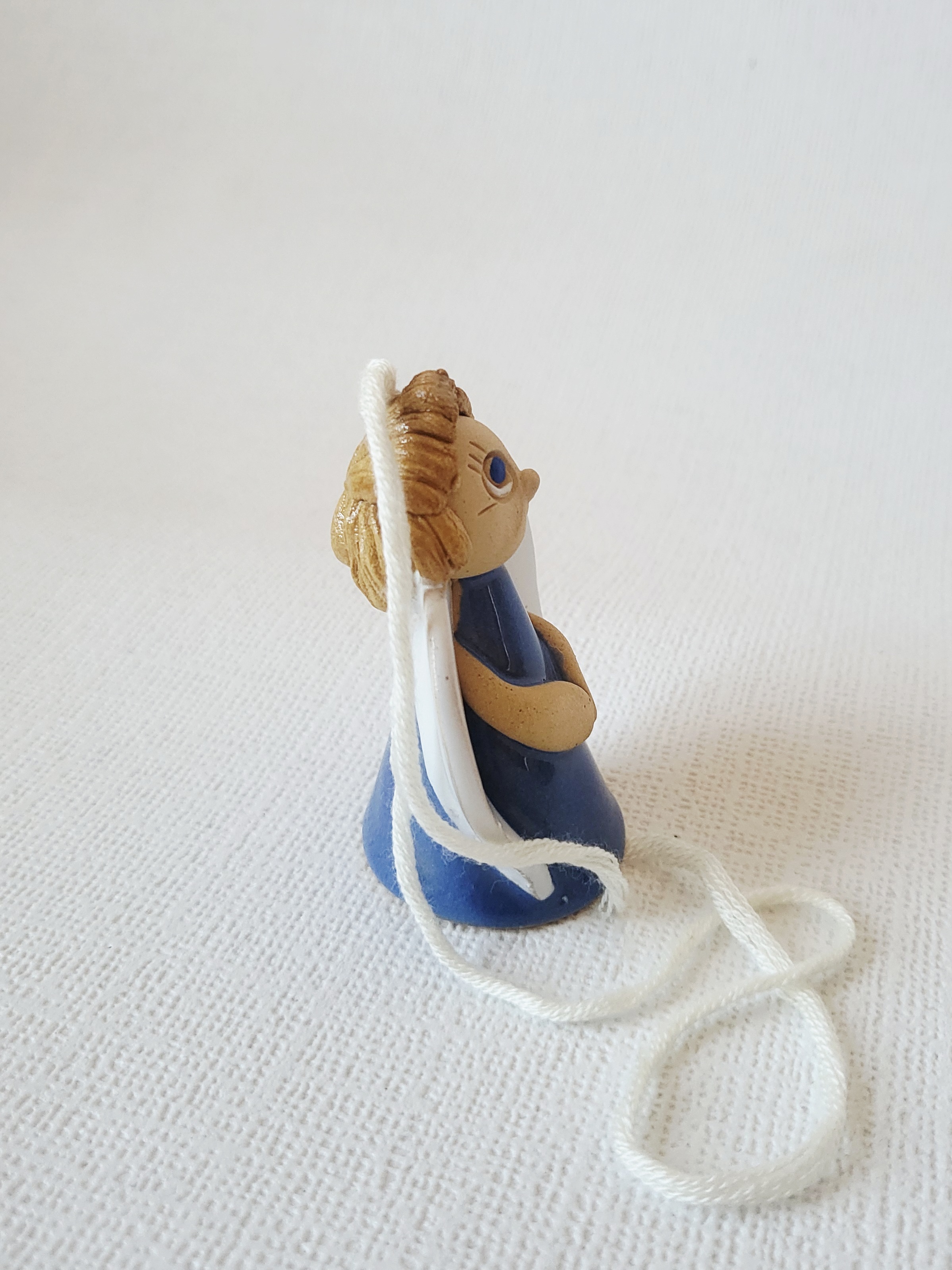 Handmade Ceramic Angel Ornament – Blue, photo 4