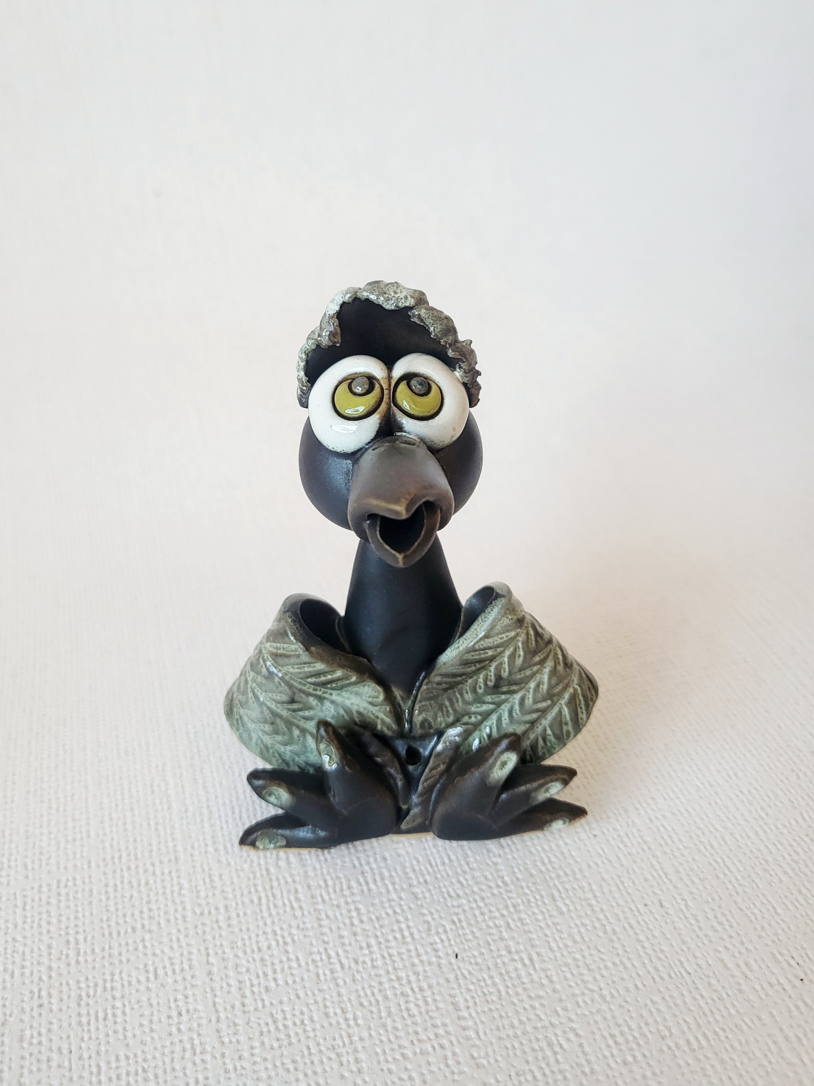 Crow – Handmade Ceramic Incense Holder, photo 2
