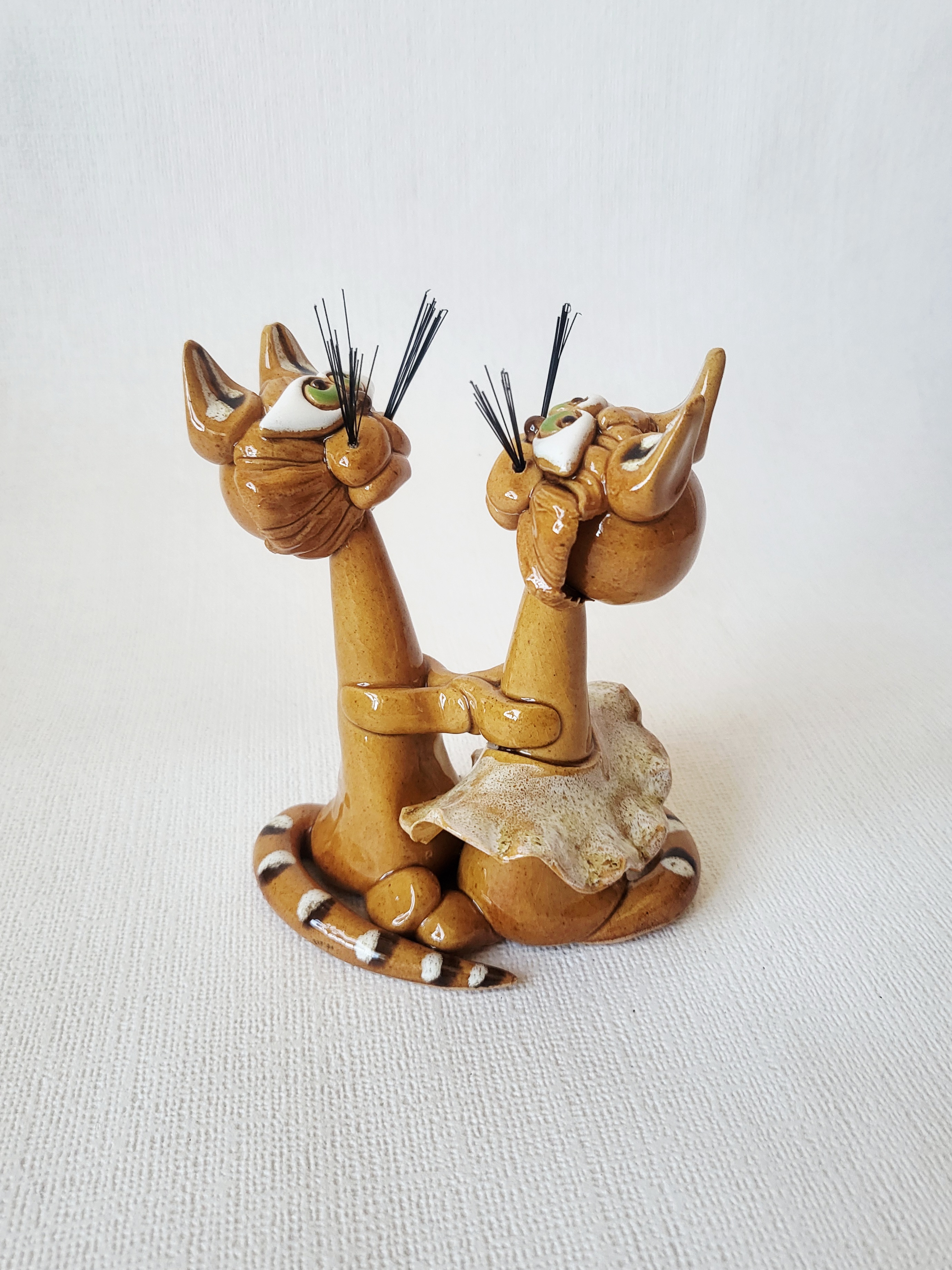 Handmade Ceramic Cat Couple Incense Holder – Romantic Cat Gift, photo 3