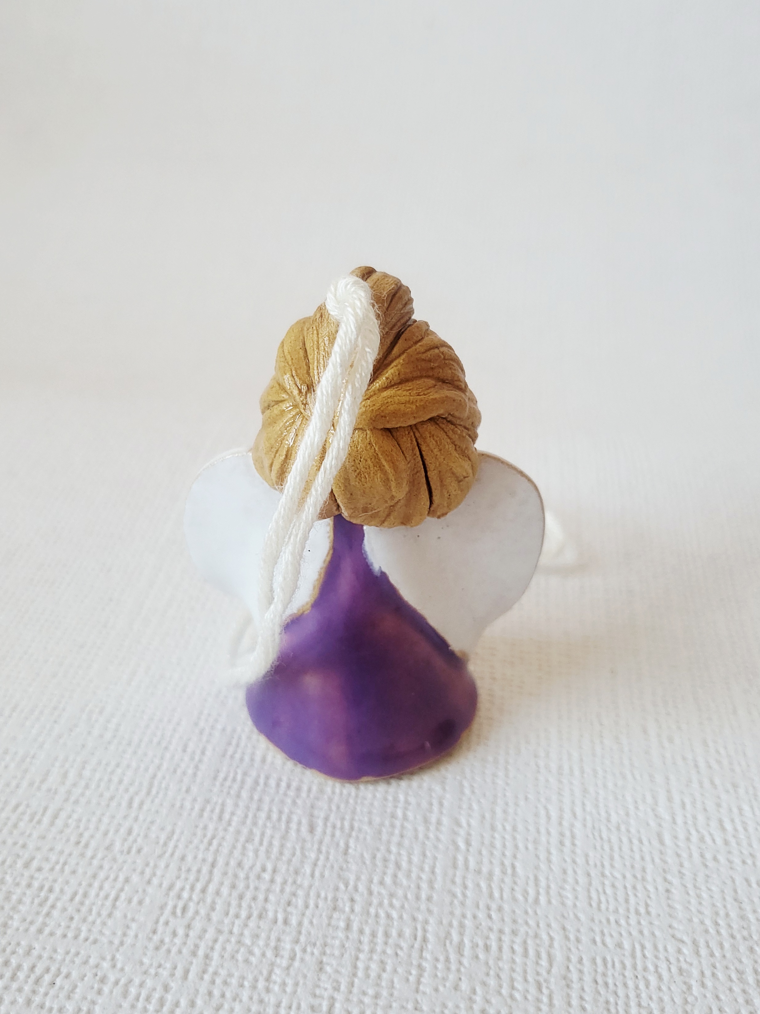 Handmade Ceramic Angel Ornament – Purple, photo 5