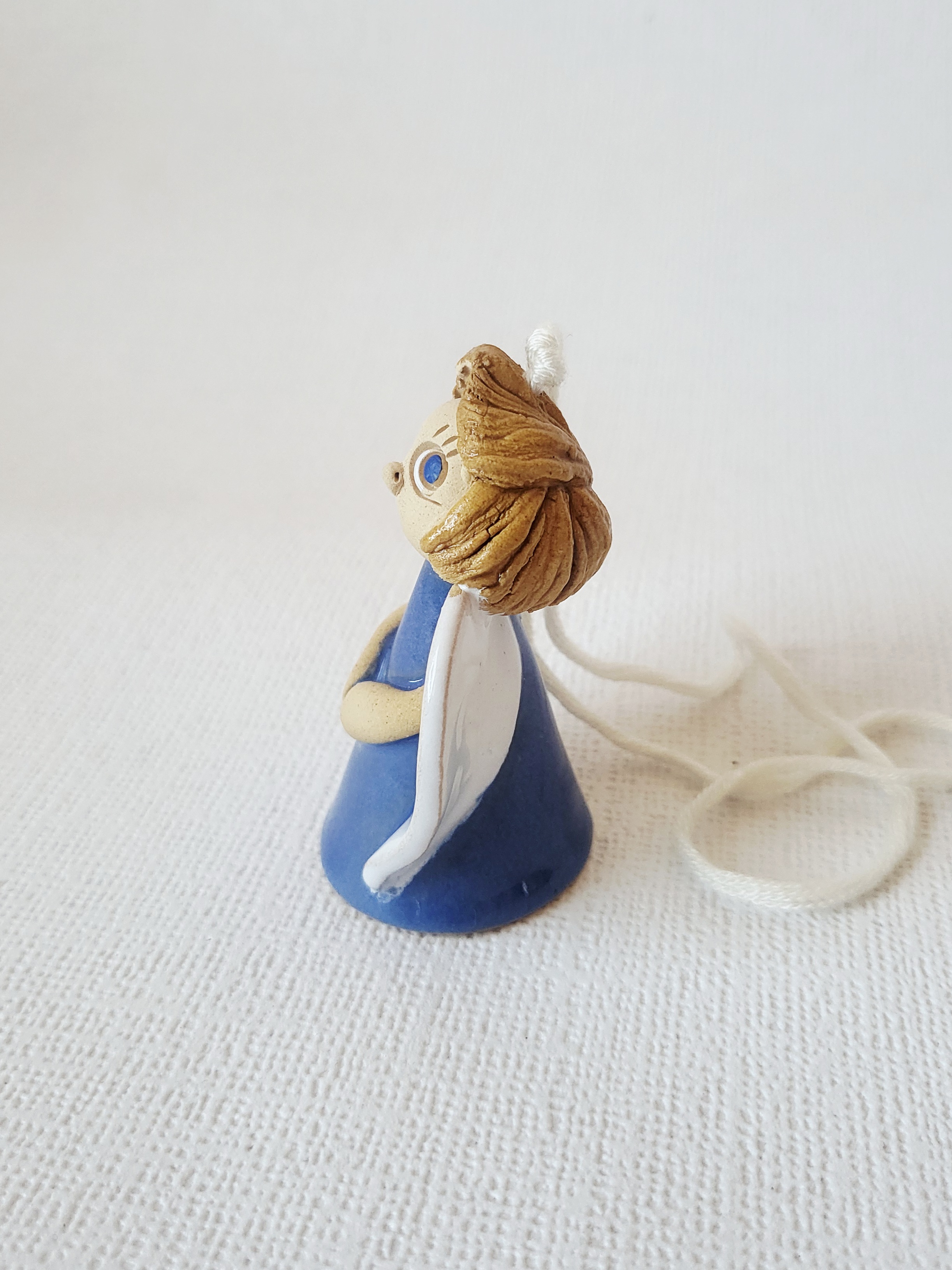 Handmade Ceramic Angel Ornament – Blue, photo 3
