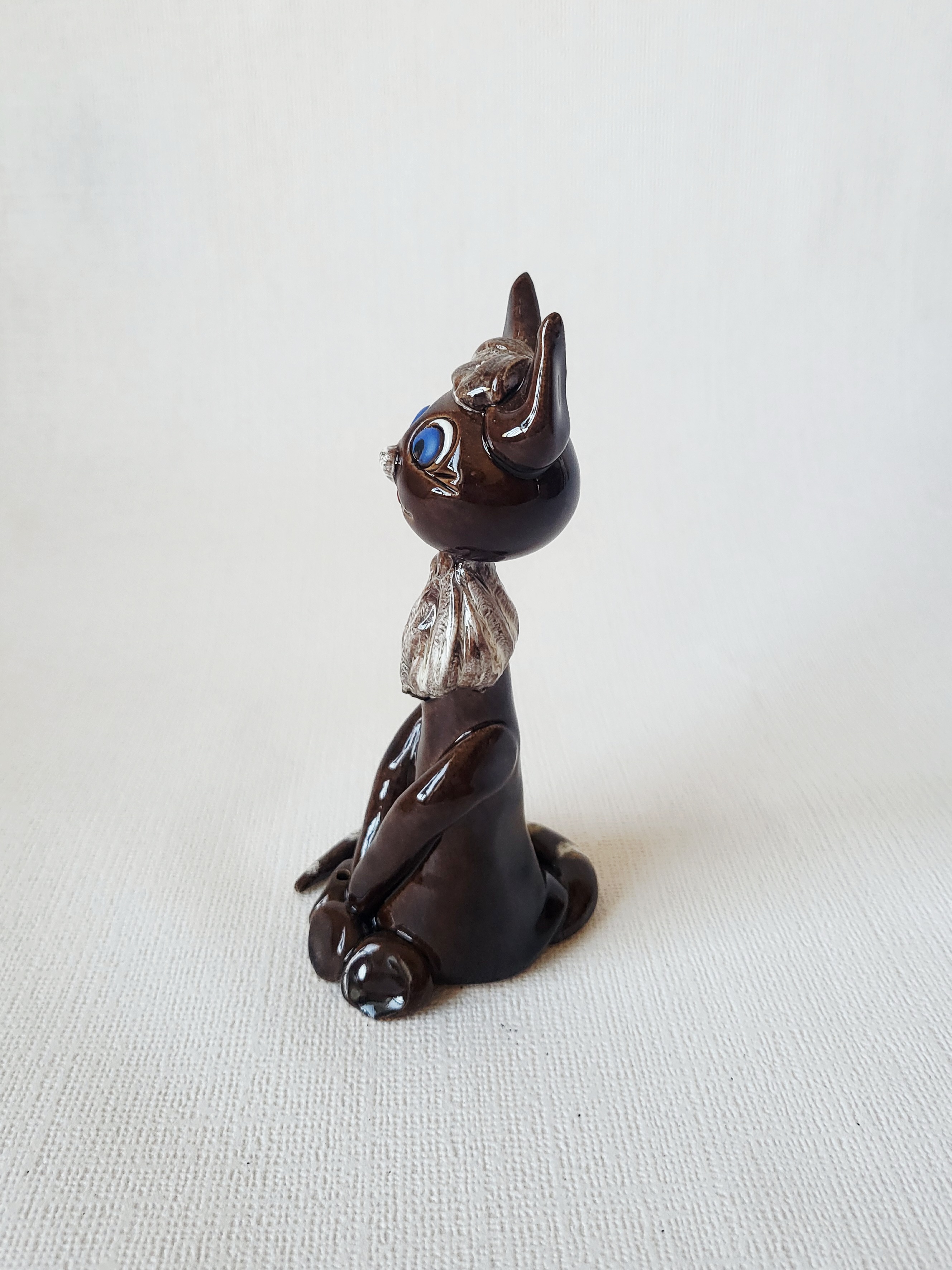 Handmade Ceramic Brown Cat Incense Holder, photo 3