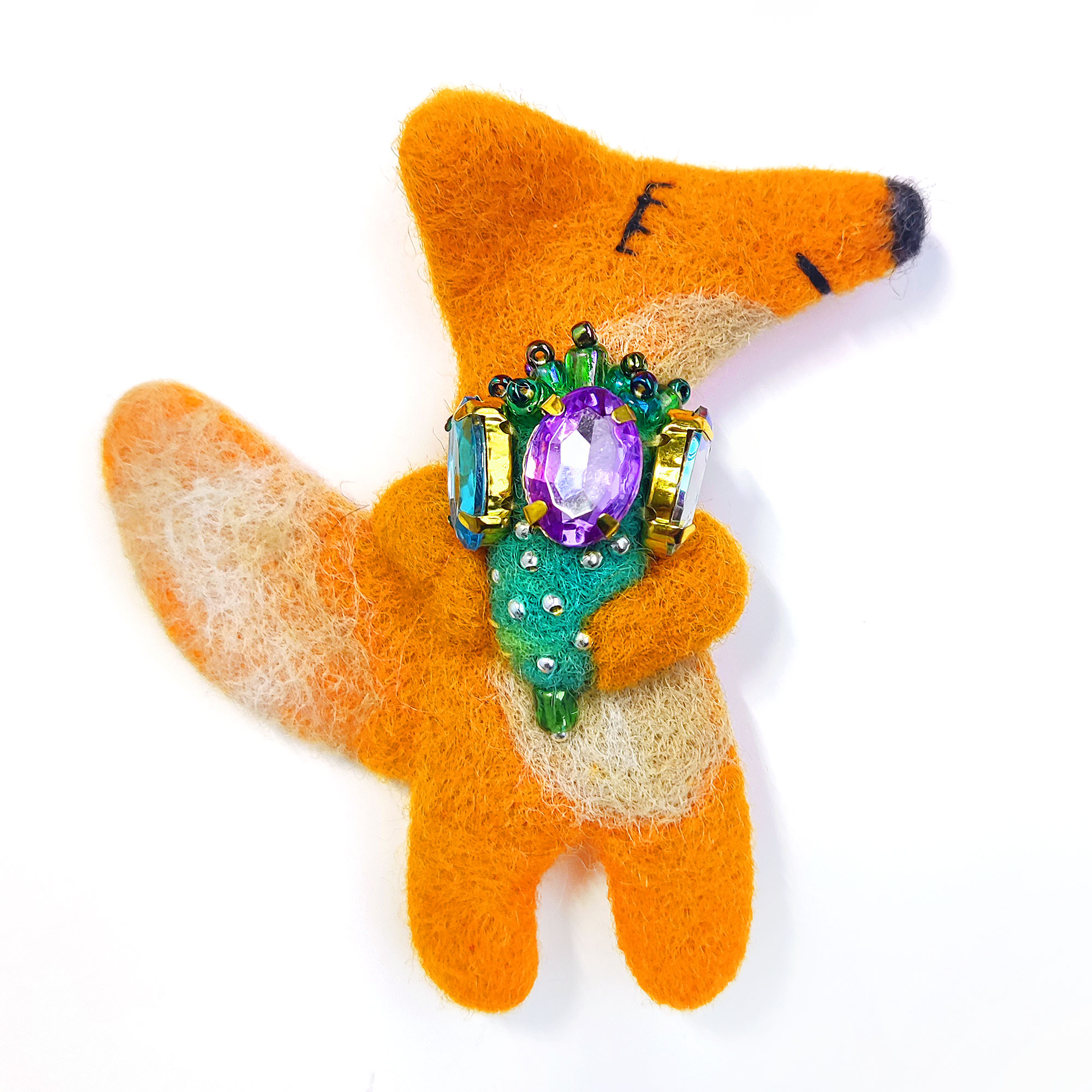 Handmade Happy Little Fox Brooch, photo 3