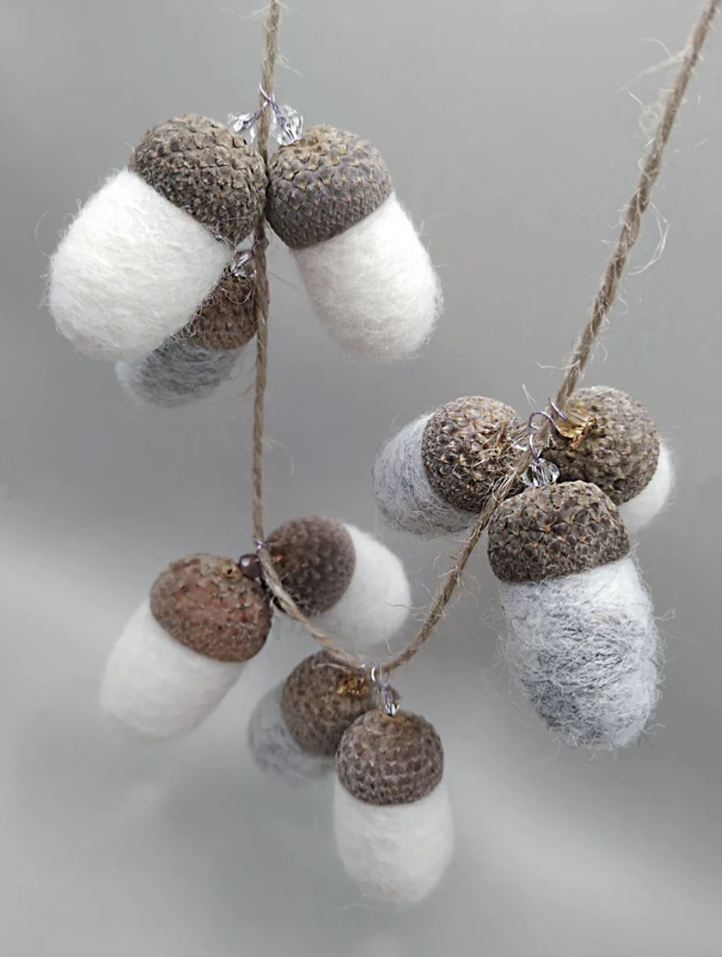 Wool felt acorn garland