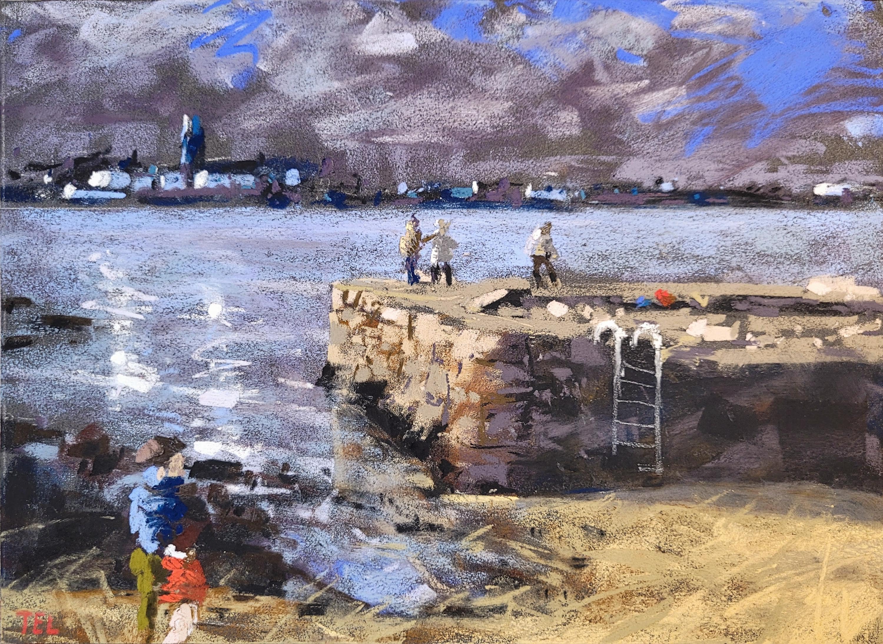 Sandycove Dublin - Ireland Co. Dublin - Original Soft Pastel Painting 10X12"