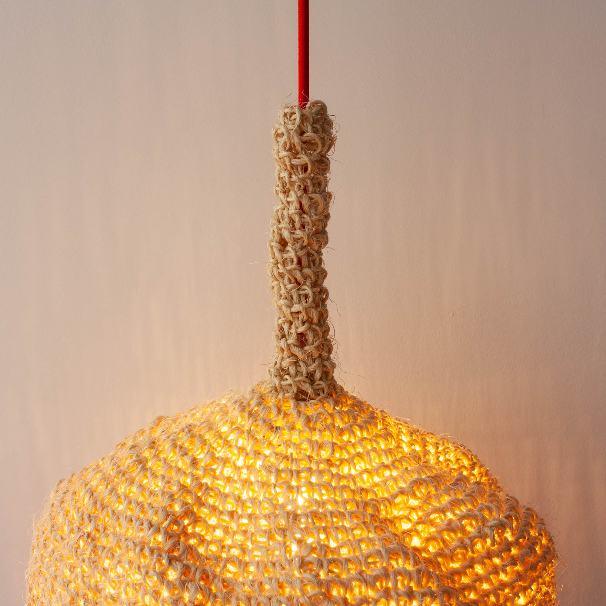 Large Rope Pendant Lamp – Red, photo 5
