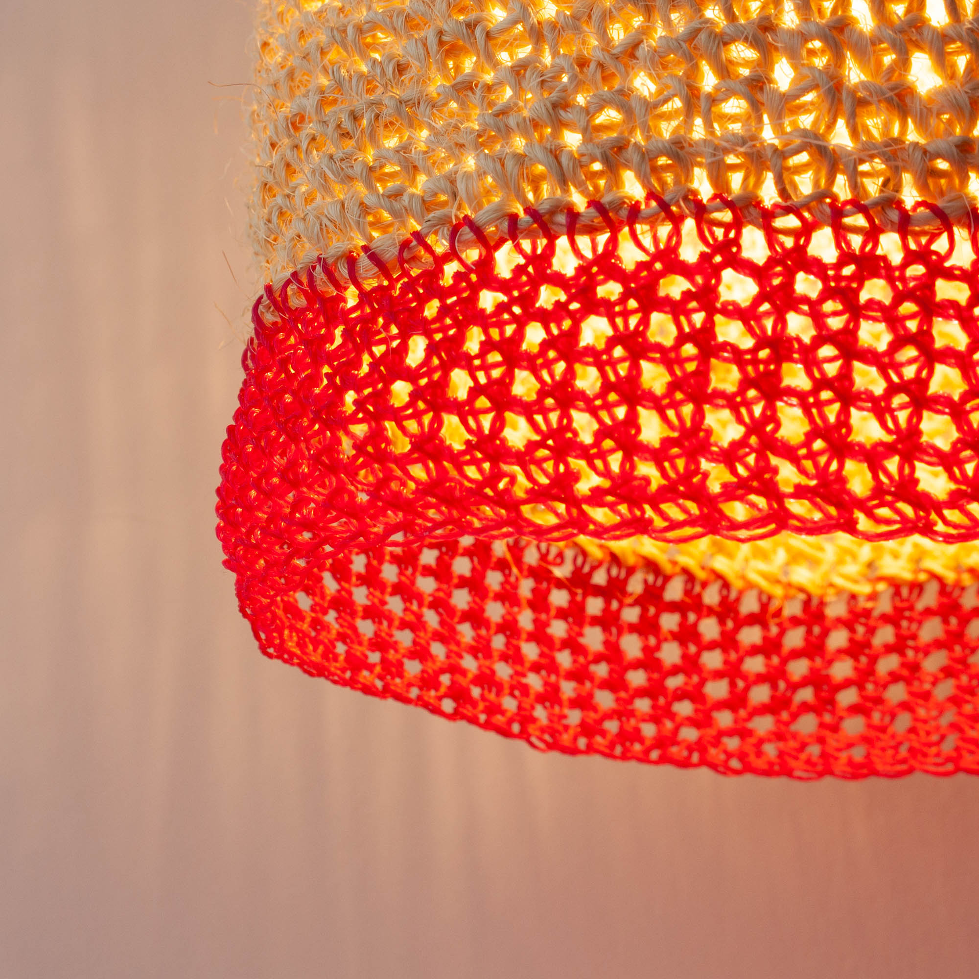 Large Rope Pendant Lamp – Red, photo 3